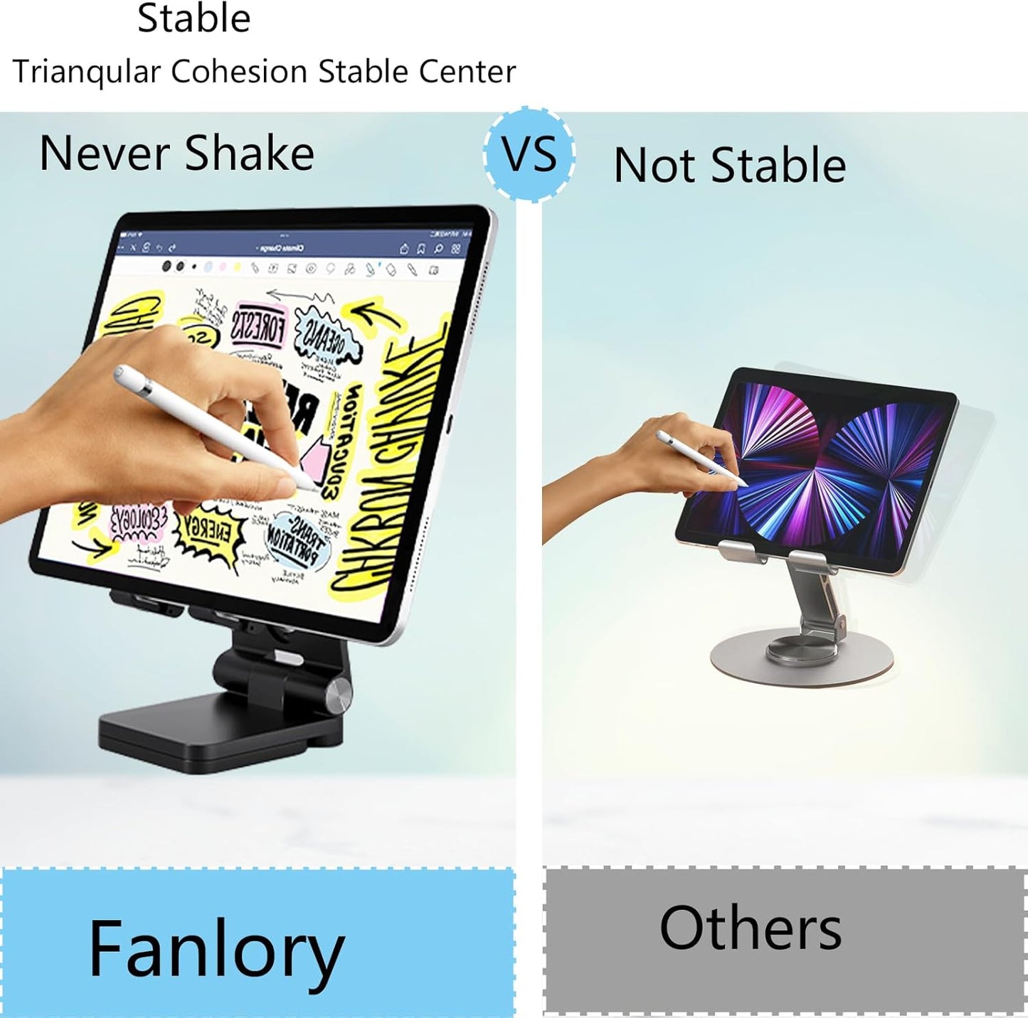 Folding Cell Phone Stand,Laptop Stand, Adjustable Height and Angle Foldable Cell Phone Stand Holder for Desk, Taller iPhone Stand Compatible with 4-11" Smartphones iPad Tablet Laptop (Black)