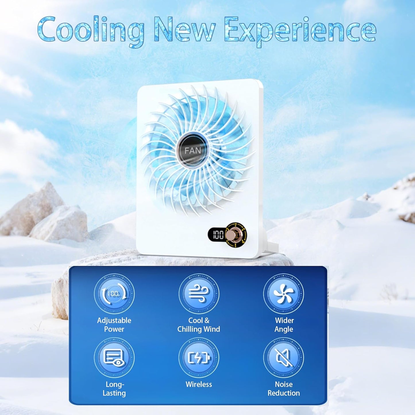 Mini Portable Fan, Silent Rechargeable Desk & Handheld with Adjustable Speeds & Angles, Long-Lasting Battery, Light Personal Wireless Cooling for Office, Bedroom, Classroom, Travel