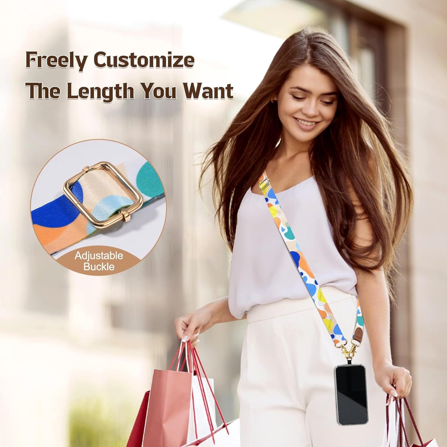 TiMOVO Phone Lanyard Crossbody Wrist Strap, Adjustable Anti-Theft Strap for Smartphone Case