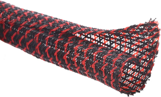 Alex Tech 10ft - 3/8 inch Cord Protector Wire Loom Tubing Cable Sleeve Split Sleeving For USB Cable Power Cord Audio Video Cable – Protect Cat From Chewing Cords - Blackred