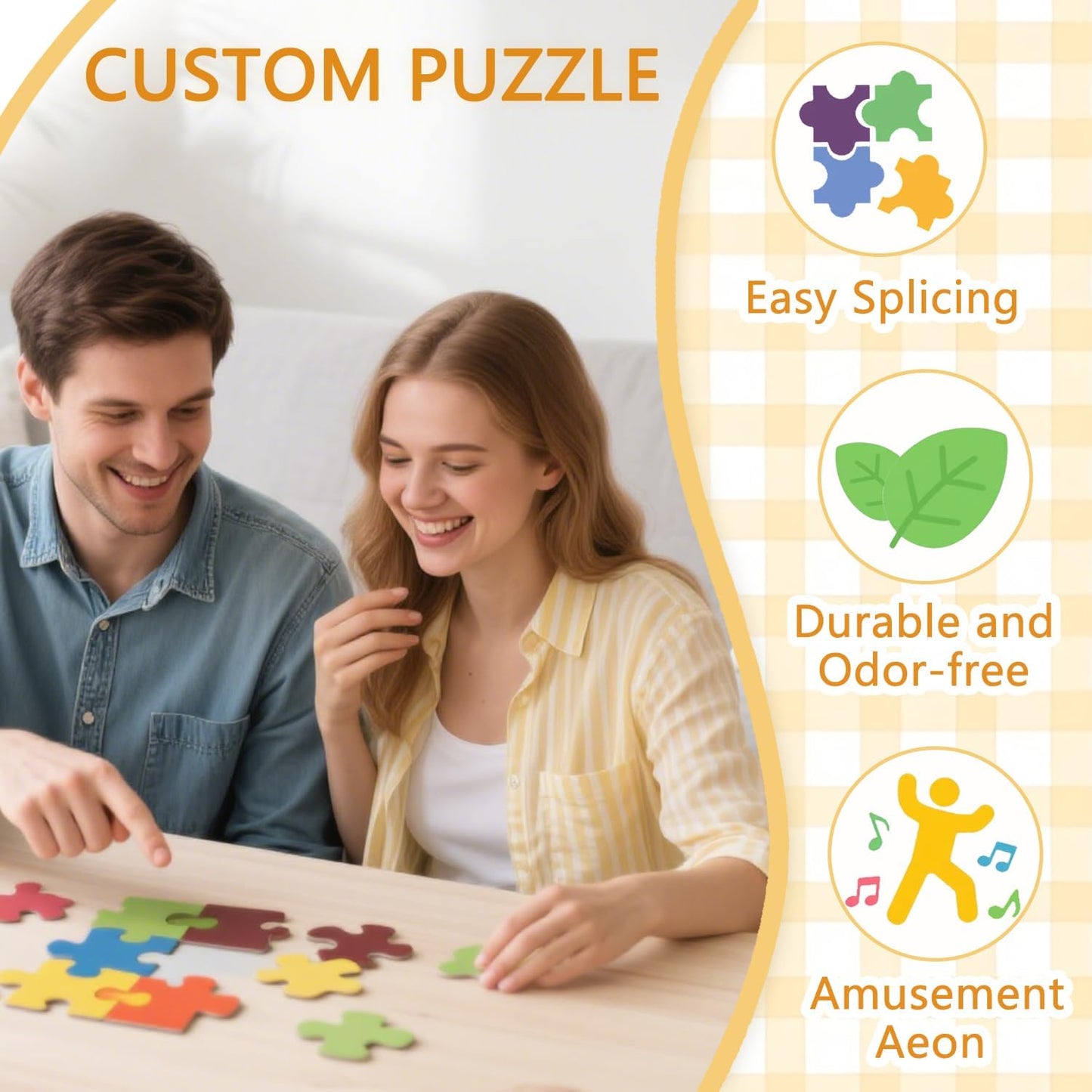 Custom Puzzle, Customize Puzzles from Photos with 120/200/300/500/1000 Pieces, Personalized Wooden Jigsaw Puzzle Gifts for Family, Adults, Christmas, Wedding, Pet