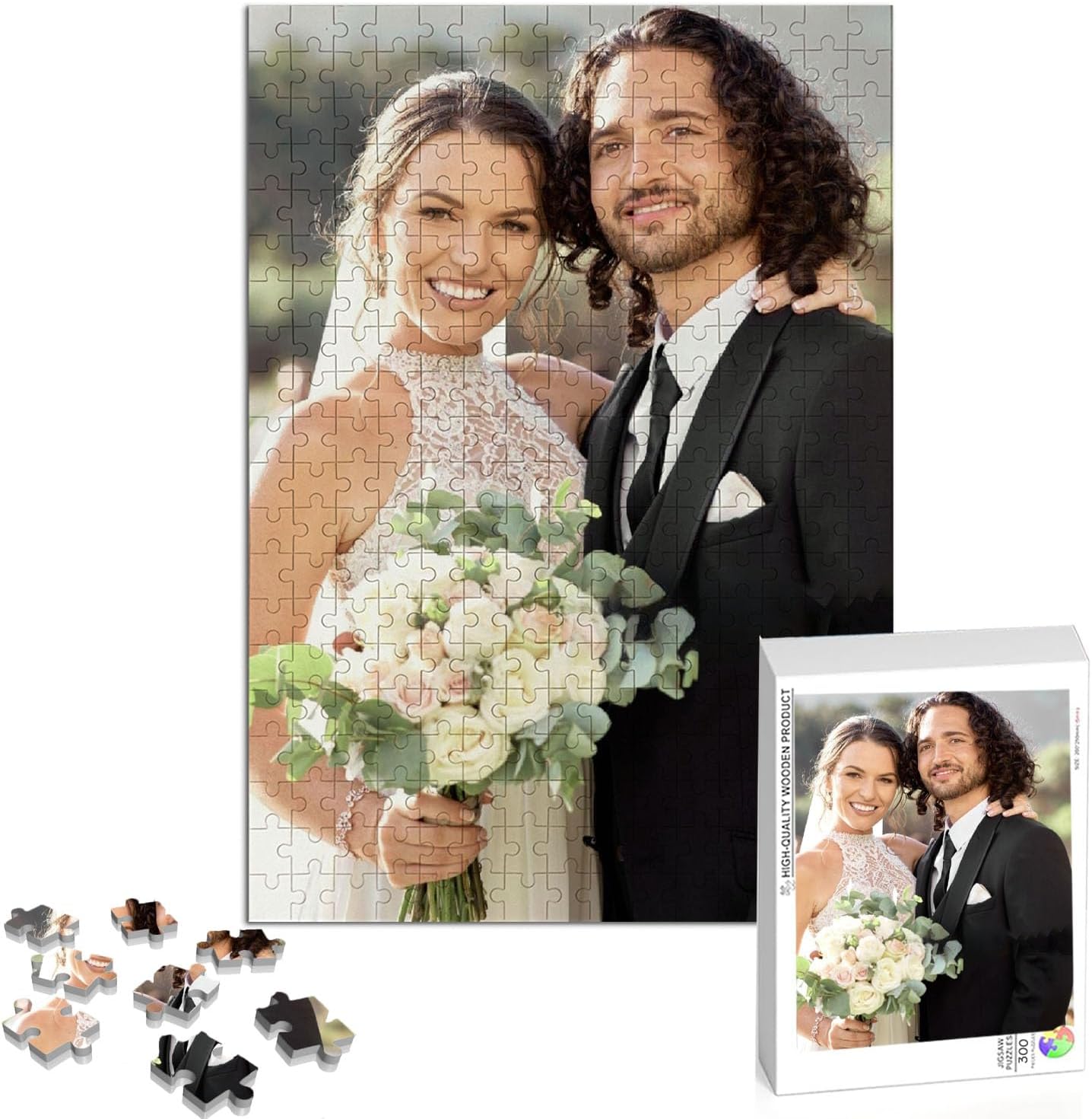 Custom Puzzle, Personalized Puzzle for Photos, Customized Puzzle 120/200/300/500/1000/1500 Pieces for Family, Christmas, Pet, Birthday, Wedding Gift