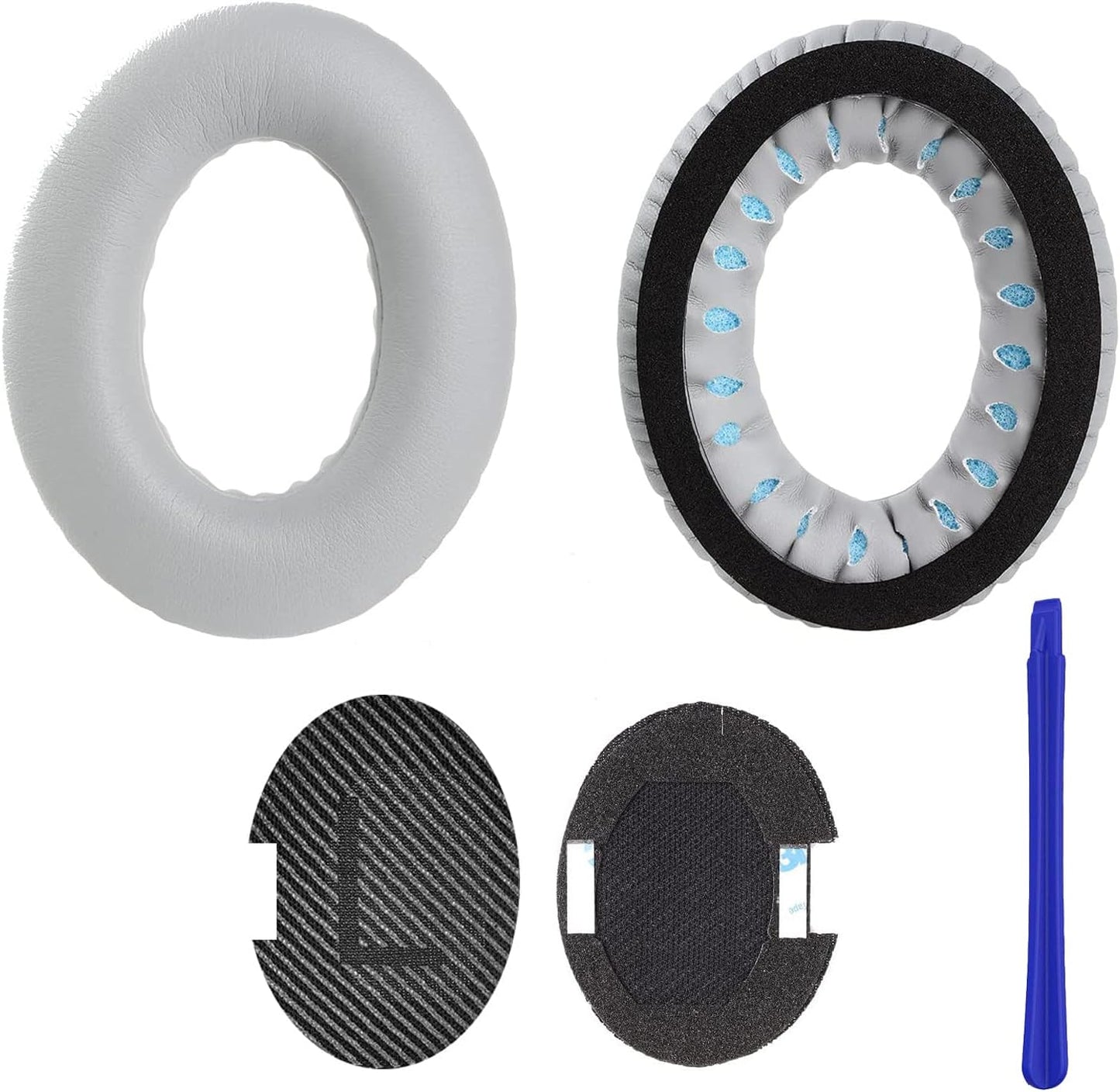 Ear Pads for Bose QuietComfort 35 ii/QC35/QC25/QC2/QC15/Ae2/Ae2i/Ae2w, Thickened Soundproof Sponge, Ear Pads with Softer Leather Replacement Earpads Cushions for Bose (Grey)