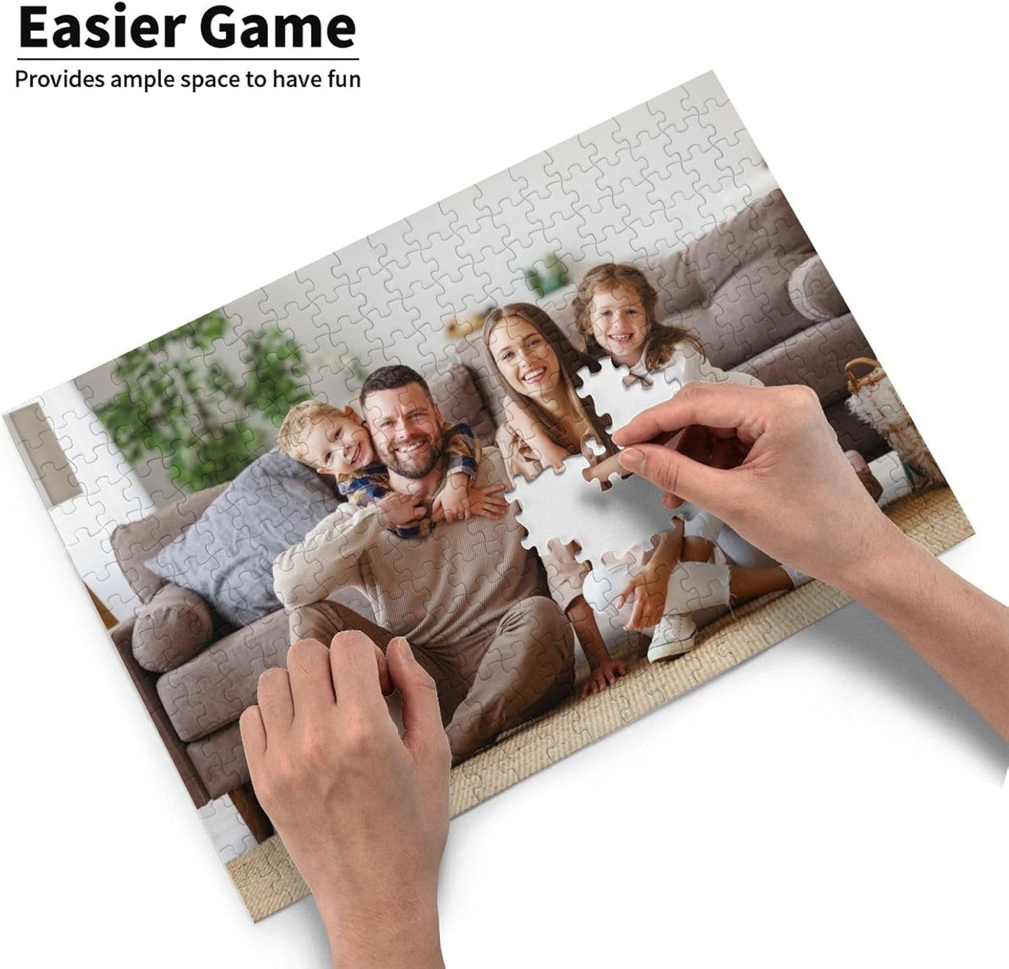Custom Jigsaw Puzzle from Photos 300/500/1000 Pieces Personalized Wooden Picture Puzzles Gift for Adult Family Friends,Birthday,Valentine's Day (Horizontal 300PCS)
