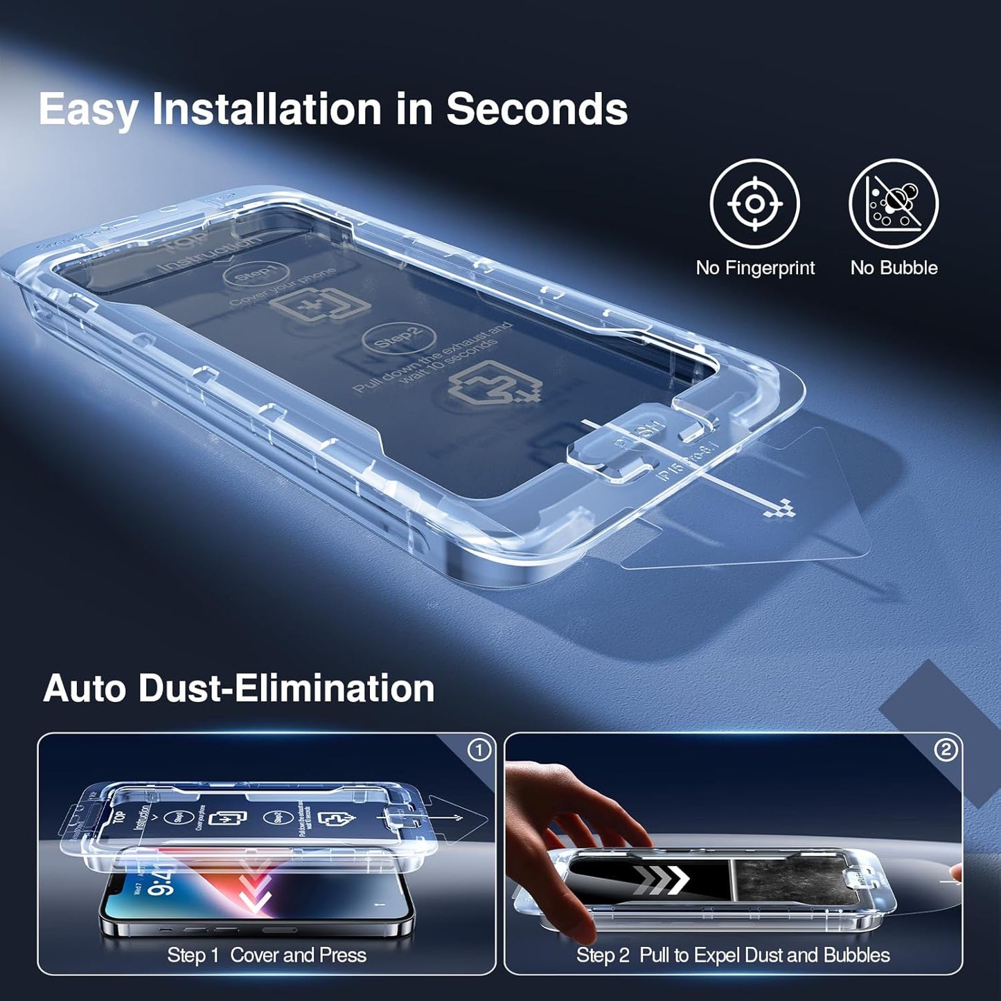 SMARTDEVIL 2+2Pack Privacy Screen Protector for iPhone 14 with Camera Lens Protector,Shatterproof Tempered Glass [True 28°Anti Spy] [9H Hardness] [Automatic Dust-Elimination Install] [Bubble Free]