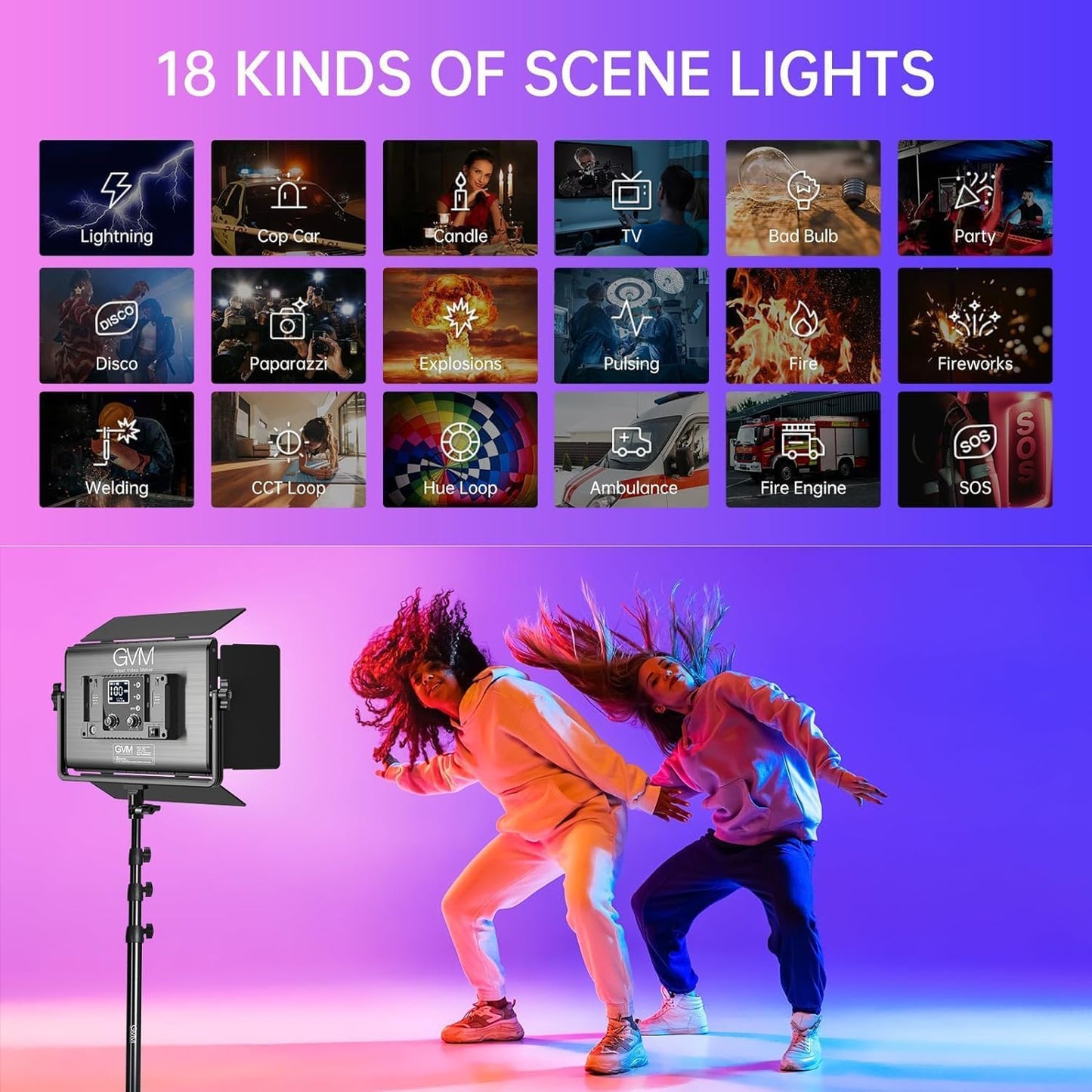 GVM 65W RGB Video Light with Softbox, 1300D LED Video Lighting Kit, 25000lux/0.5m, 360° Full Color Photography Lighting Kit, 3 Packs Led Panel Light for YouTube, Web Conference, Streaming