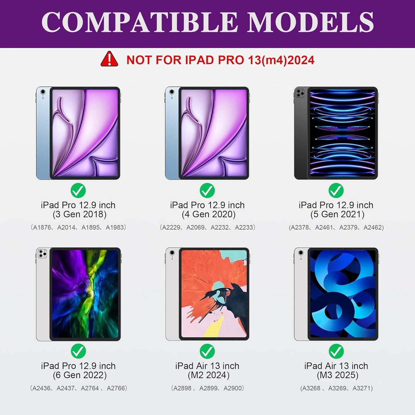 WIWU Keyboard Case for iPad Air 13 Inch 3 in 1 Magnetic Detachable Keyboard Case Adjustable Stand 7 Colours Backlit Keys with Trackpad (Grey, for Air 13"(M3/M2) Pro 12.9" 6/5/4/3)