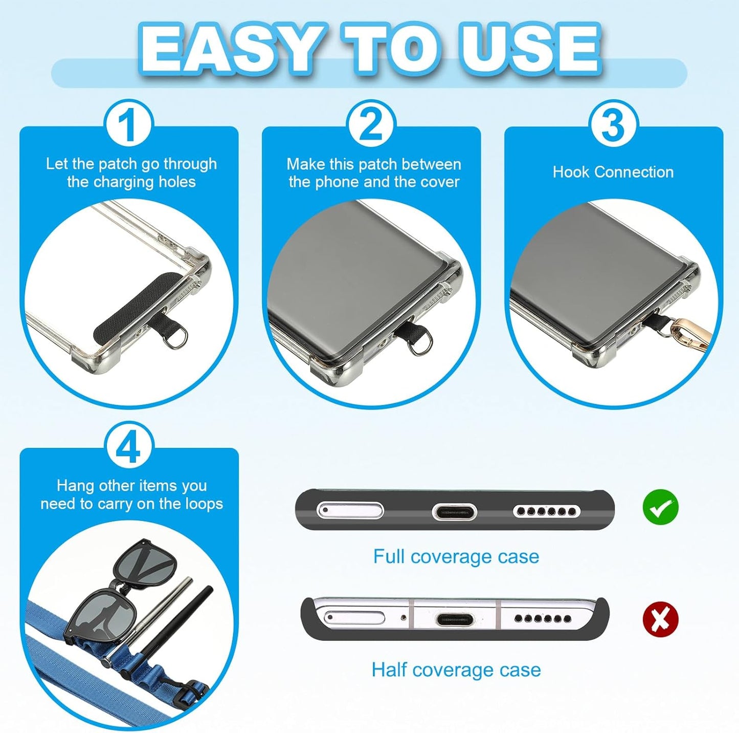 PATIKIL Universal Cell Phone Lanyard, Adjustable Crossbody Phone Strap Anti-Theft Polyester Neck Lanyard with Patches for Concerts Gym Travel Secure Hands-Free Carry, Gold