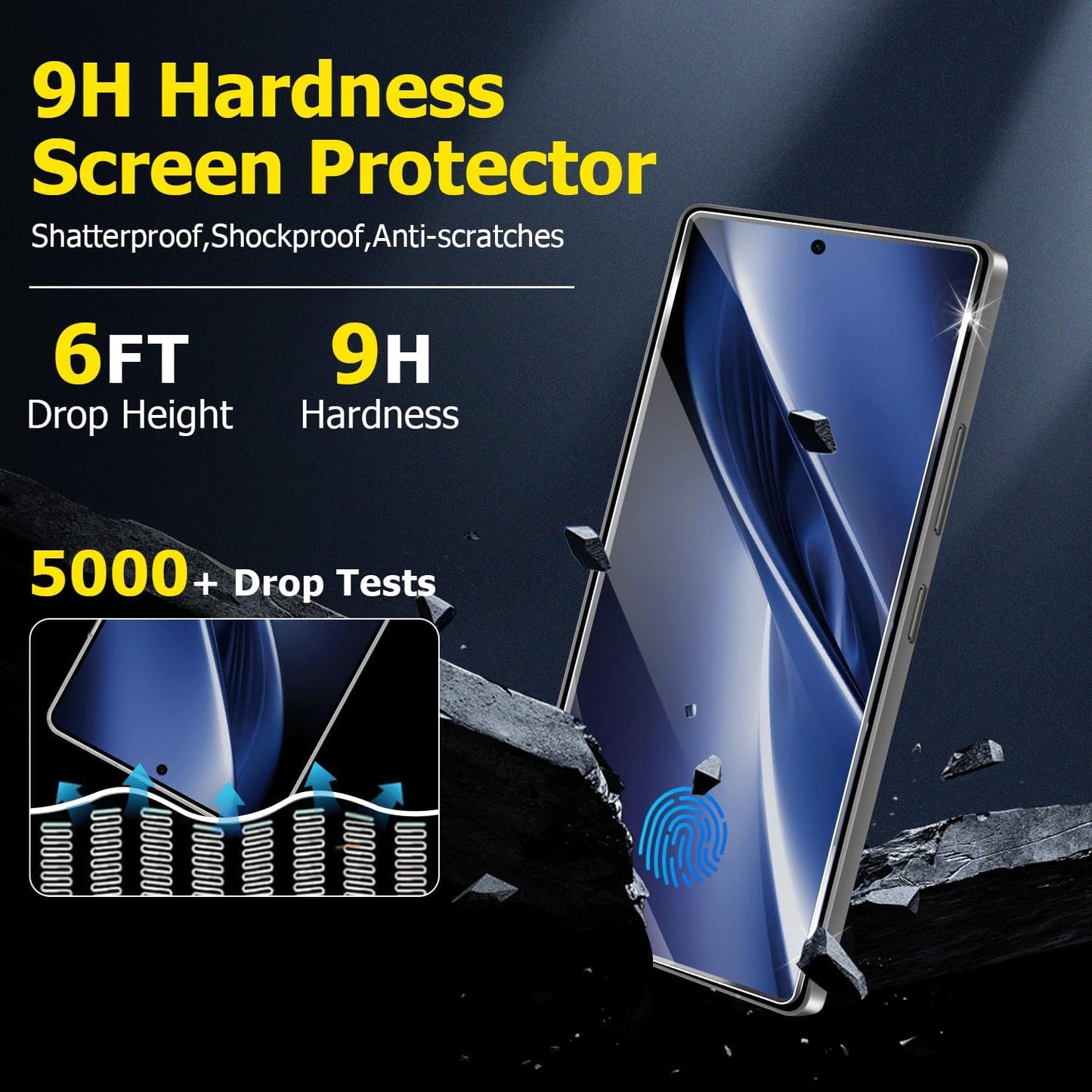 [4Pack] Screen Protector For Galaxy S25 Ultra [Tempered Glass] [Japan Glass with 9H Hardness] Fingerprint unlock with installation frame HD clear Screen Protector