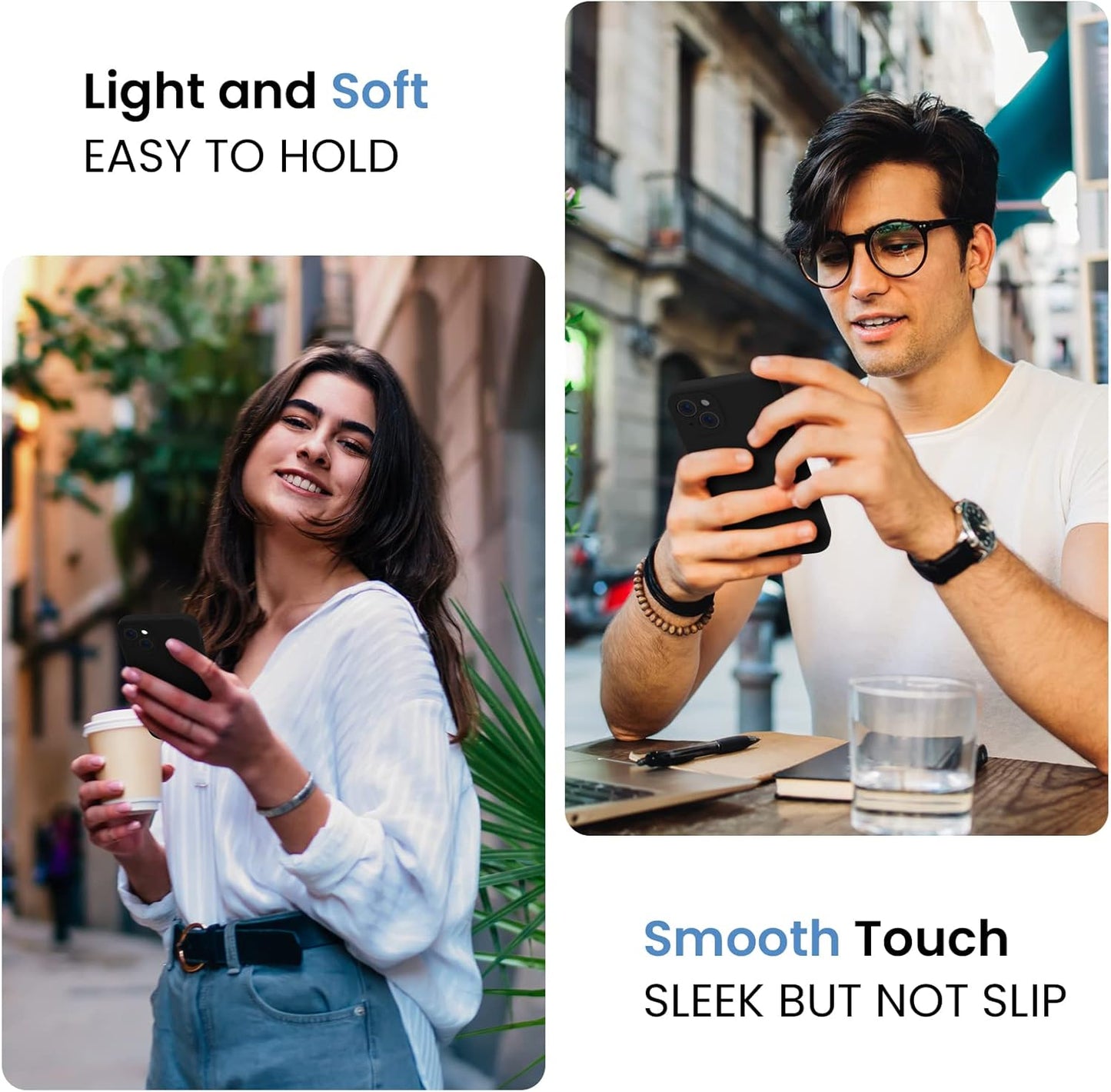 FireNova Designed for iPhone 15 Case, Silicone Upgraded [Camera Protection] Phone Case with [2 Screen Protectors], Soft Anti-Scratch Microfiber Lining Inside, 6.1 inch, Black