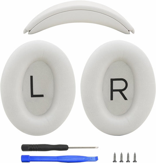 Replacement Earpads and Headband Pad Compatible with Bose QC35 QC45 Waterproof and Sweat-Resistant (Beige)