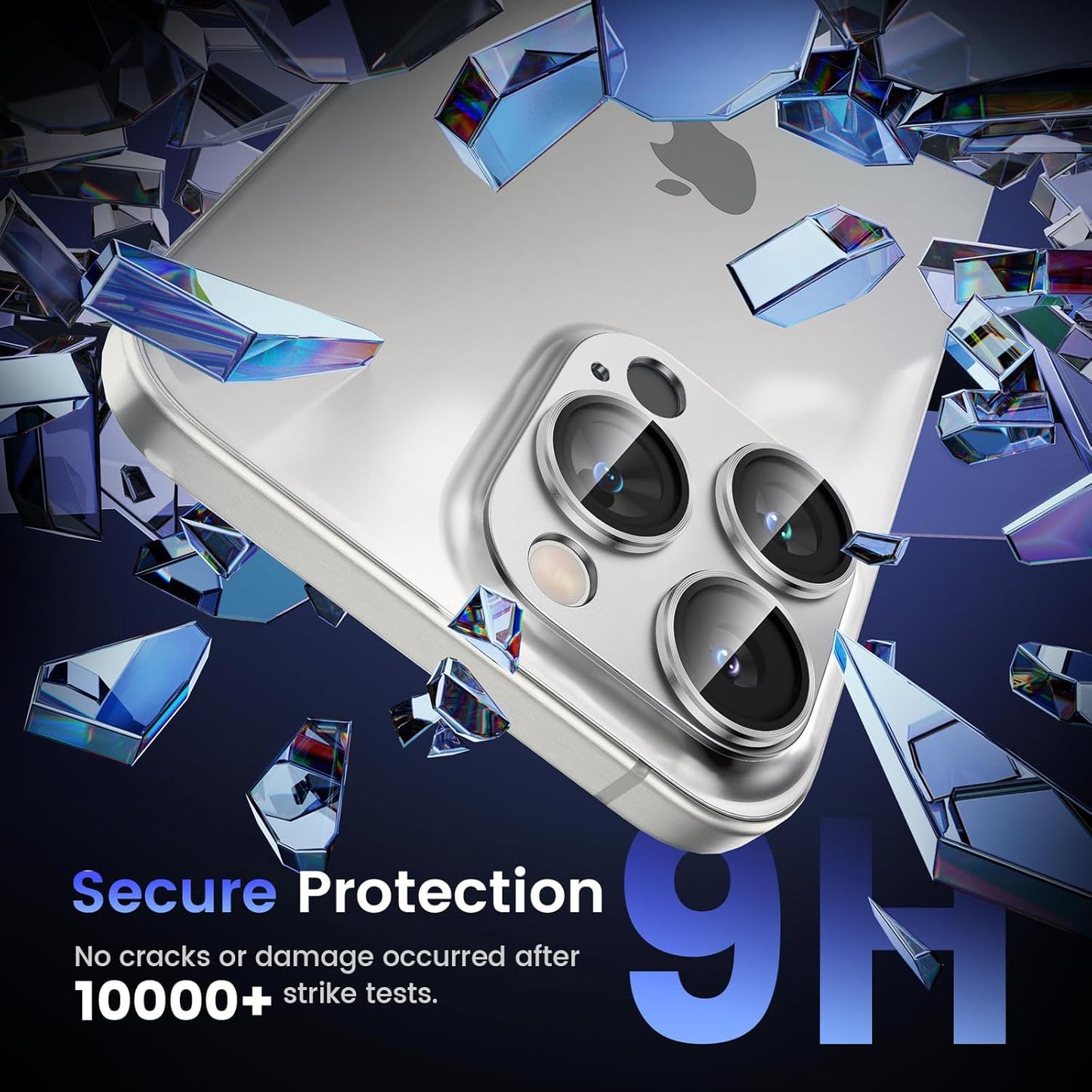 Tensea for iPhone 16 Pro/iPhone 16 Pro Max/iPhone 15 Pro/iPhone 15 Pro Max Camera Lens Protector, Metal Aluminum Alloy Tempered Glass Cover Camera Screen Protector Accessories, Case Friendly