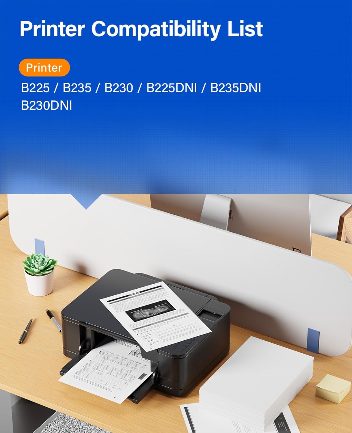 B230 B225 B235 Black Toner Cartridge 2-Pack with New chip Replacement for Xerox 006R04399 006r04400 High-Yield Toner Compatible with Xerox B225 B235 B230 B225DNI B235DNI B230DNI Printer Ink All-in-One