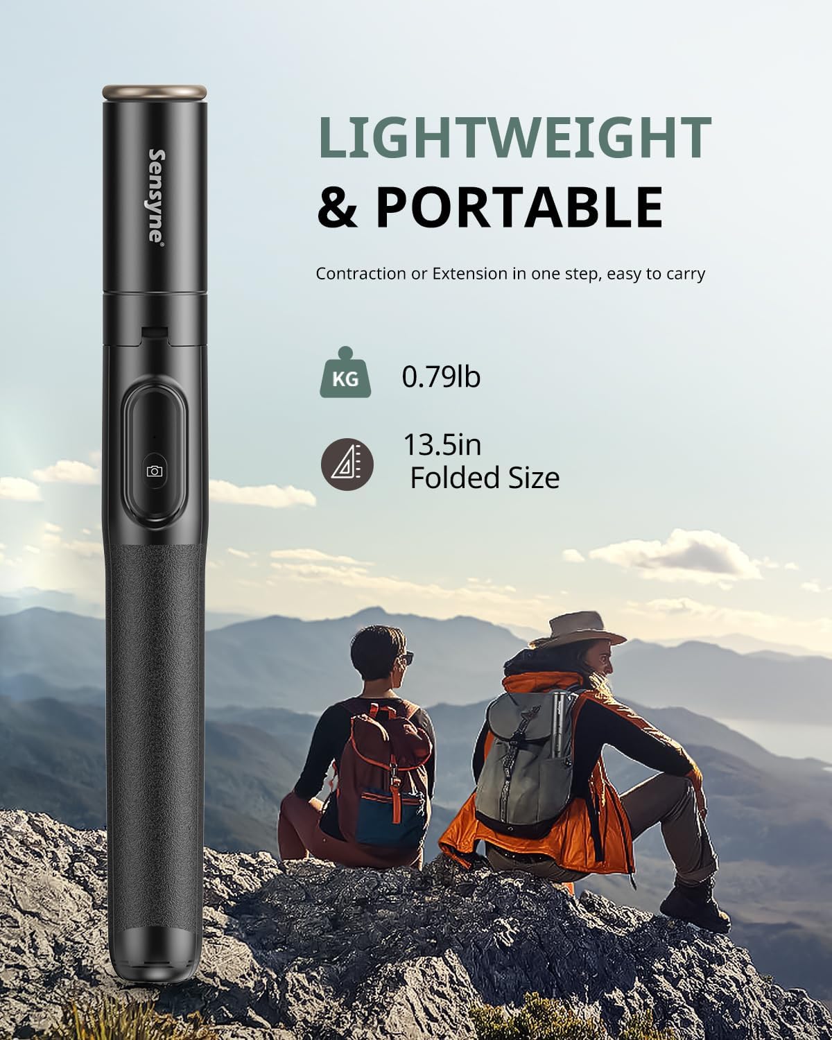 Sensyne 60" Phone Tripod - Selfie Stick, Lightweight All in One Phone Tripod Integrated with Wireless Remote Compatible with All Cell Phones for Selfie/Video Recording/Photo/Live Stream/Vlog（Black）