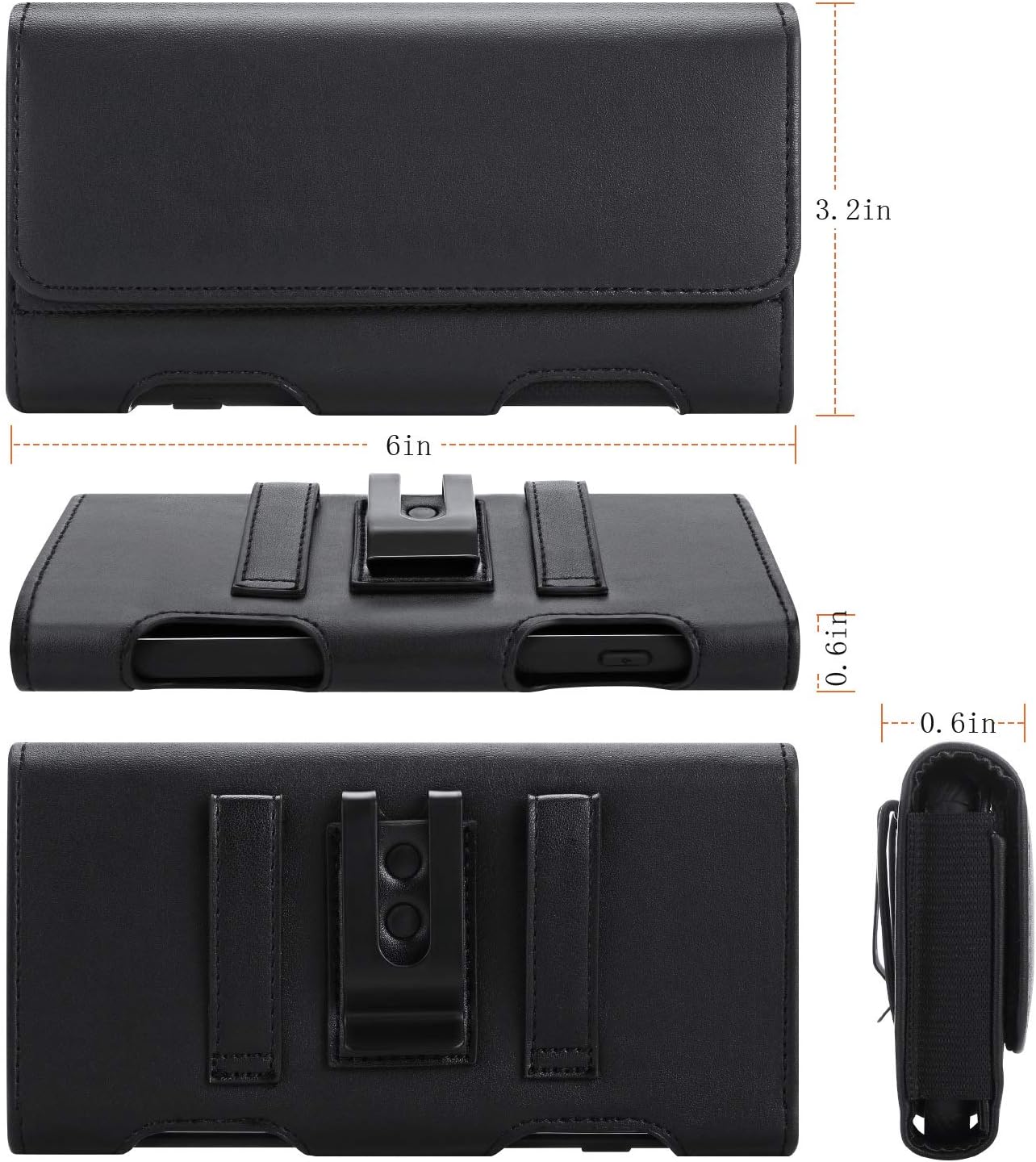 BECPLT for Samsung Galaxy S25 S24 S23 S22 5G S21 5G Holster Case, for iPhone 17 Pro 17 16 15 Pro Leather Pouch Case Holster with Belt Clip & Belt Loops with Card Holder for Apple iPhone 15 14 13 12