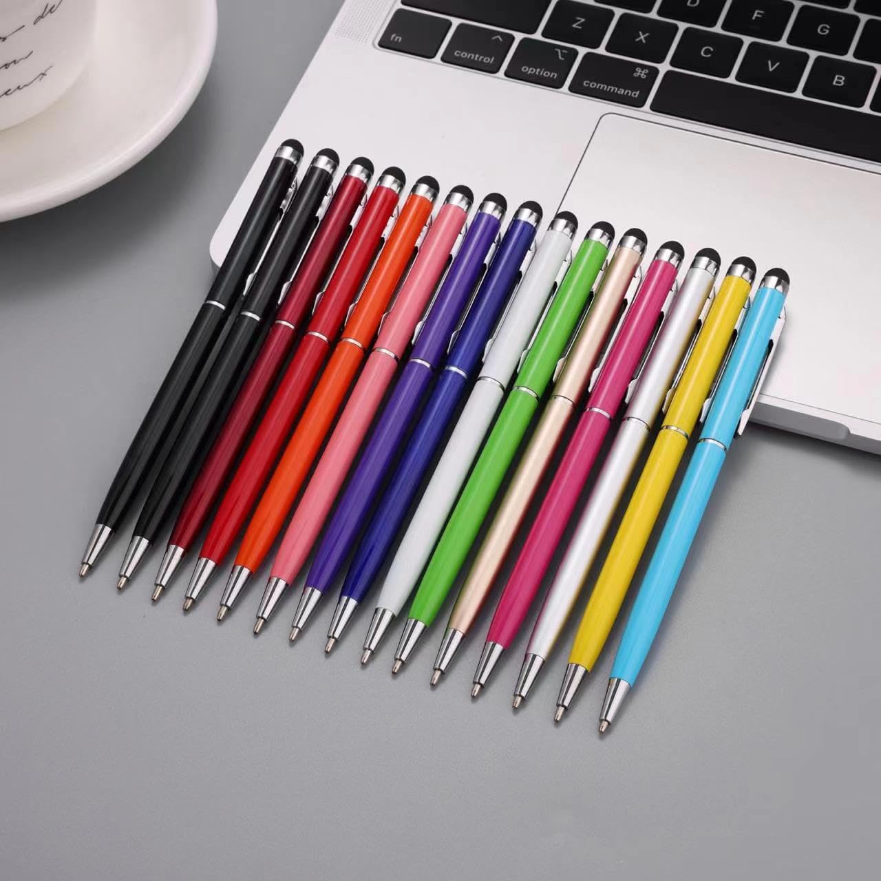 15 Pack Stylus Pens for Touch Screens Stylus Pen Compatible with Phone Tablets Kindle and Black Ink Ballpoint Pens-2 in 1 Stylists pens for Touch Screens