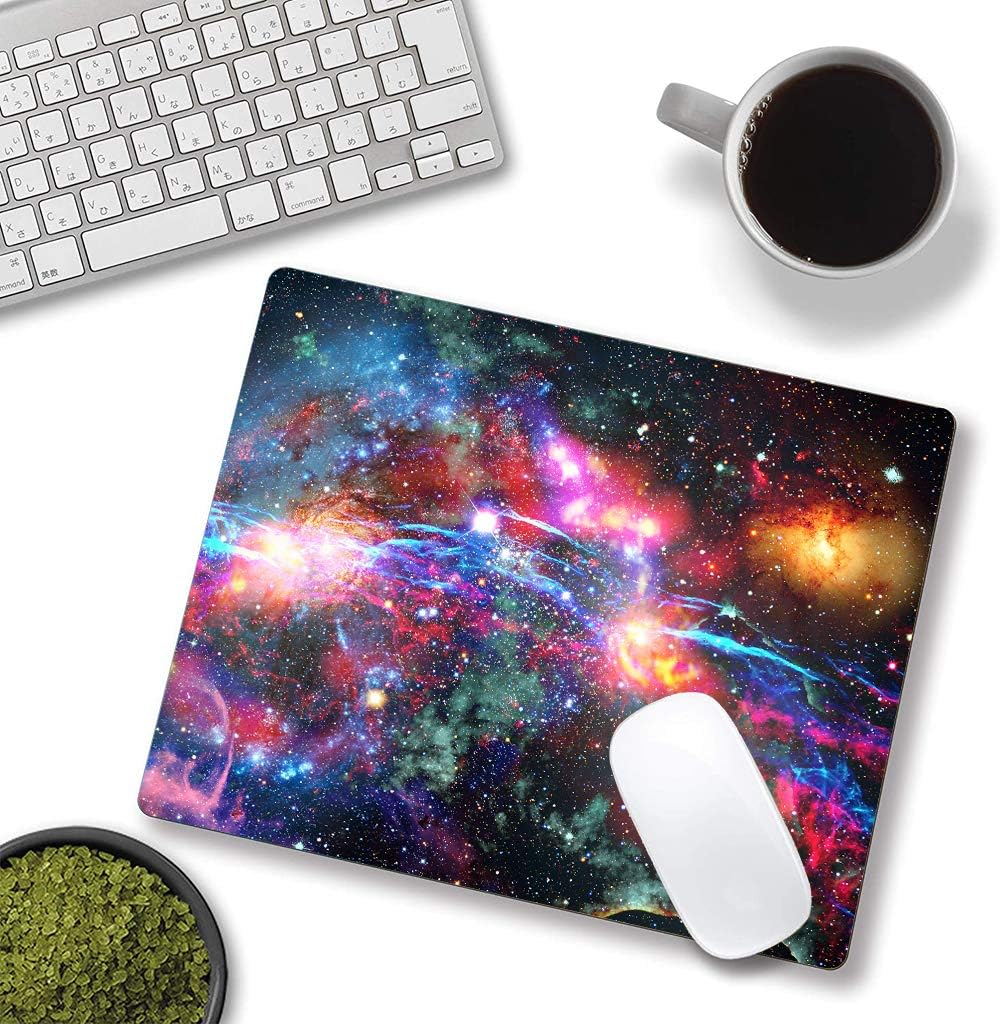 Galaxy and Nebula Mouse Pad, Milky Way Galaxy Mouse Pad, Gaming Mouse Mat Square Waterproof Mouse Pad Non-Slip Rubber Base MousePads for Office Home Laptop Travel, Solar Sysstem Orbit
