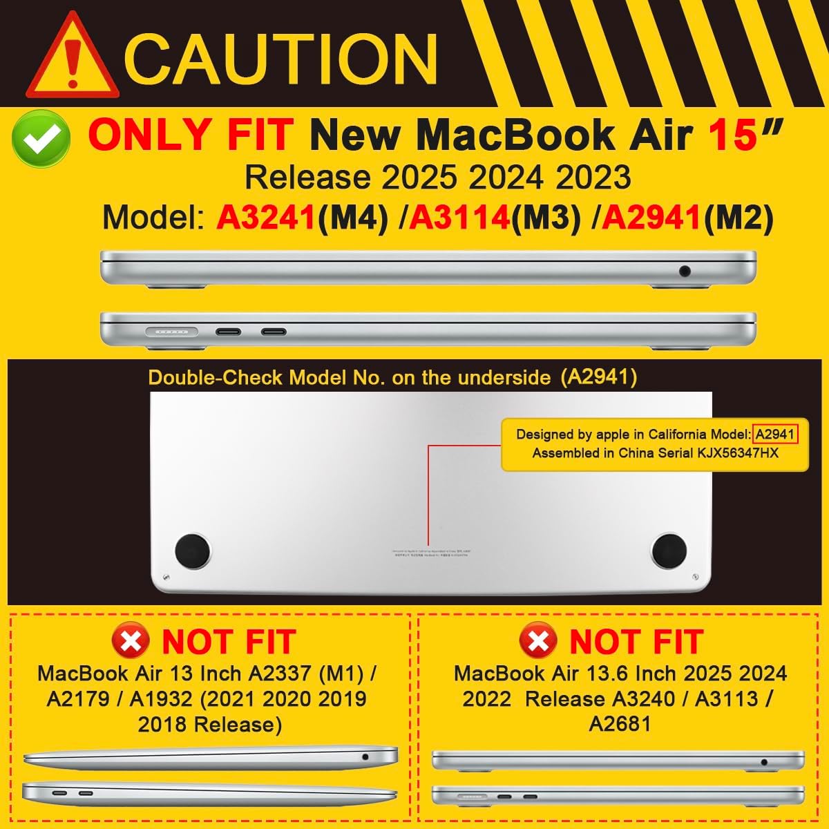 Batianda Premium Case for New MacBook Air 15 inch 2025 2024 2023 with M4 M3 M2 Chip, Floral Designed Protective Plastic Hardshell & Keyboard Cover & Screen Protector, Spring Flowers