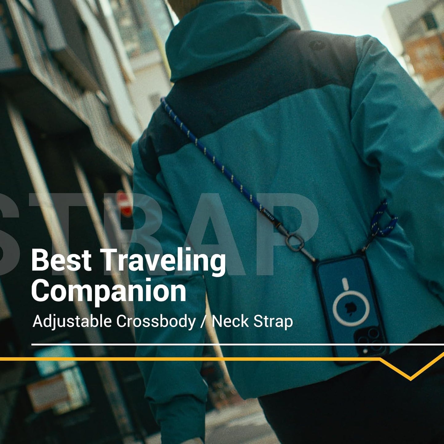 MAGEASY Universal Cell Phone Lanyard - Anti-Theft Thick Rope Crossbody Phone Strap for iPhone 16 Pro Max & Most Smartphones, for Men & Women | 8.3mm Pruple/Green