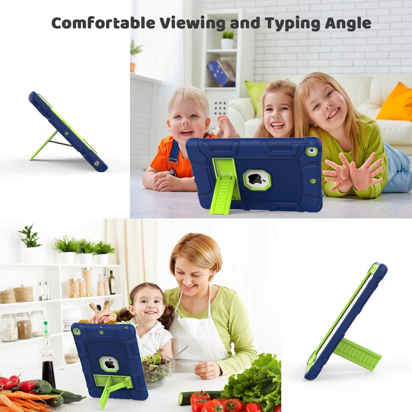 Rantice iPad 9th Generation Case, iPad 8th Generation Case, iPad 7th Generation Case, Hybrid Shockproof Rugged Drop Protection Cover with Kickstand for iPad 10.2'' (Navy+Green)