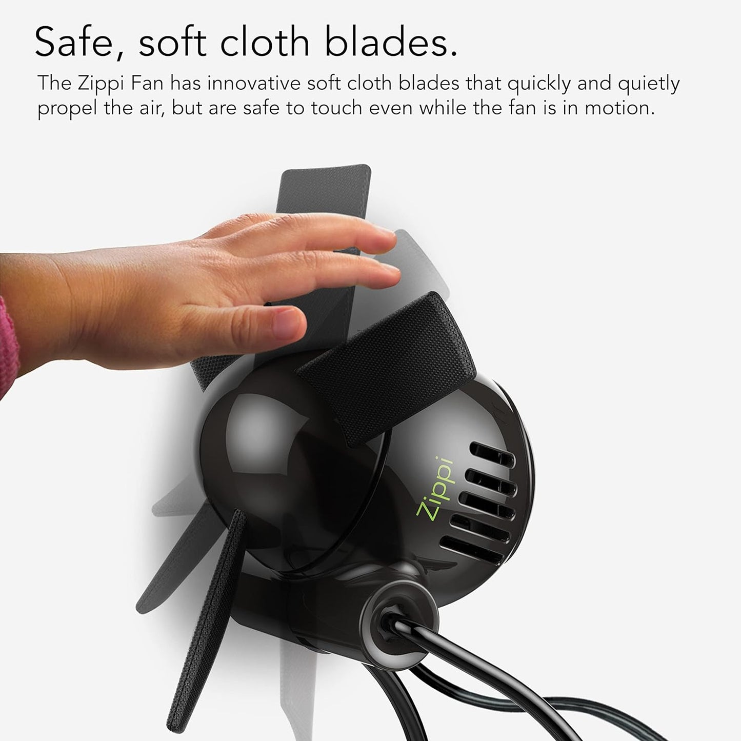 Vornado Zippi Small Personal Fan, Foldable Cooling for Desk, 2 Speed Settings, Soft Nylon Blades, Directable Airflow, Compact Design, Perfect Fan for Office and Bedroom, Multiple Color Options, Black