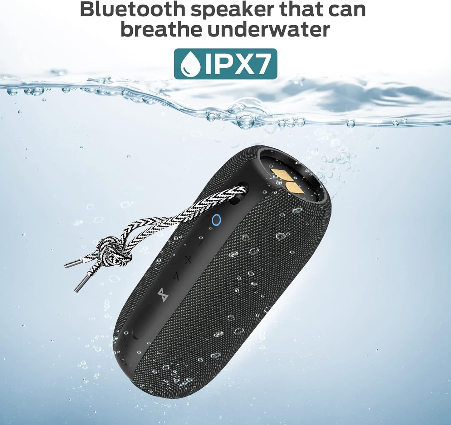 Monster S320 Bluetooth Speaker, 40W True Wireless,360° Stereo Sound Effect,IPX7 Waterproof, 32 Hour Playing Time,Suitable for Outdoor Portable Speaker (Black).