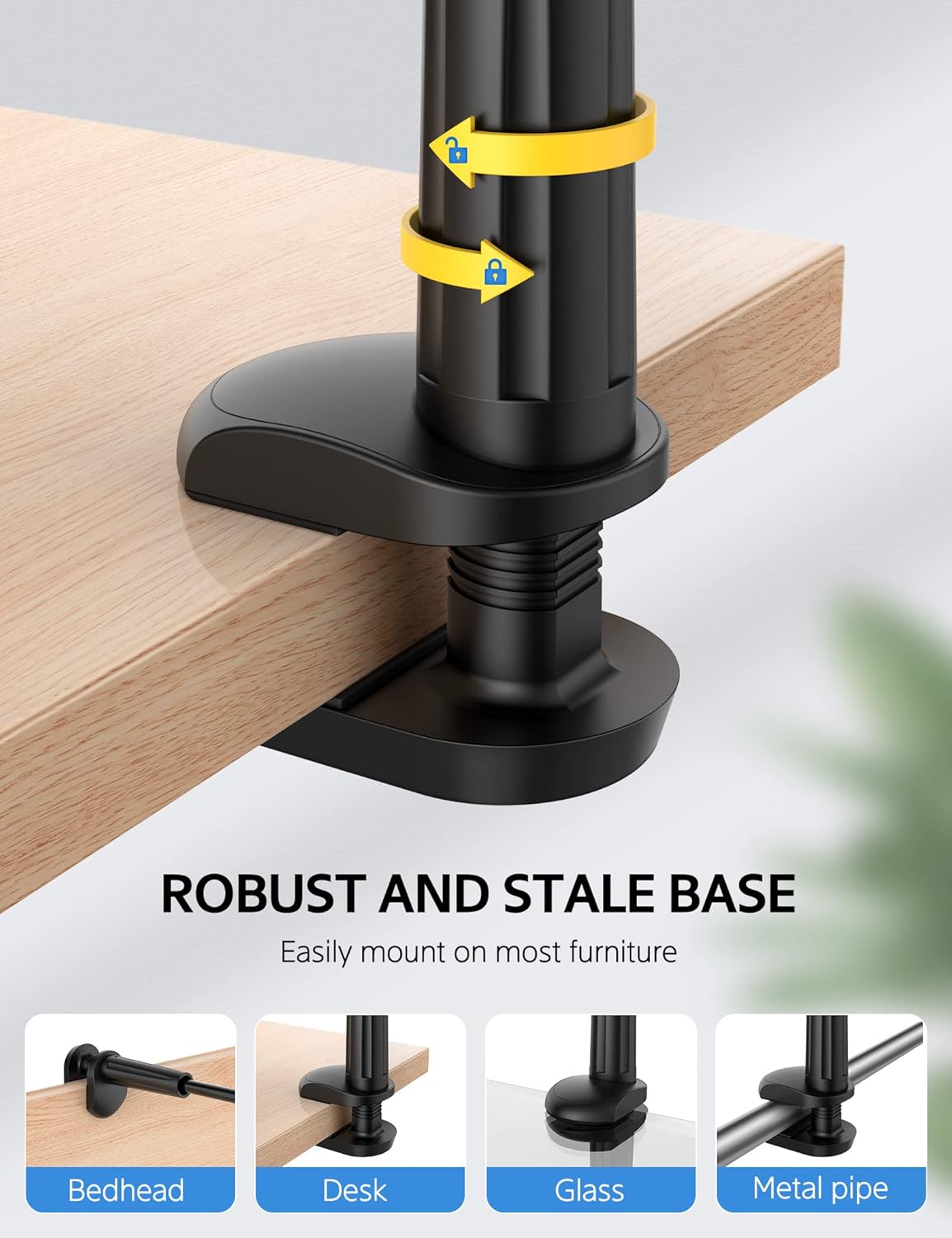 SHAWE Gooseneck Tablet Holder Phone Stand, Flexible Tablet Mount for Bed, 360 Adjustable Lazy Arm Holder Clamp Mount for iPad Air Pro mini, Samsung Galaxy Tabs, iPhone, Switch, 4.0~10.5" (Black)