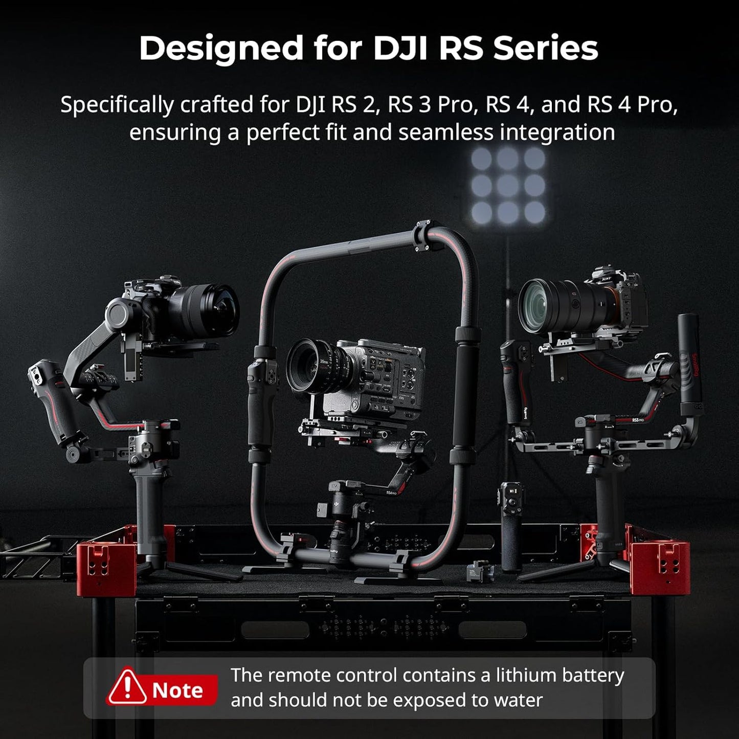 SMALLRIG Handle with Follow Focus for DJI RS 2 / RS 3 Pro/RS 4 / RS 4 Pro Gimbal Stabilizer, Handle with 1/4"-20 locating Holes and a Cold Shoe Mount, Max Load 4.4lb