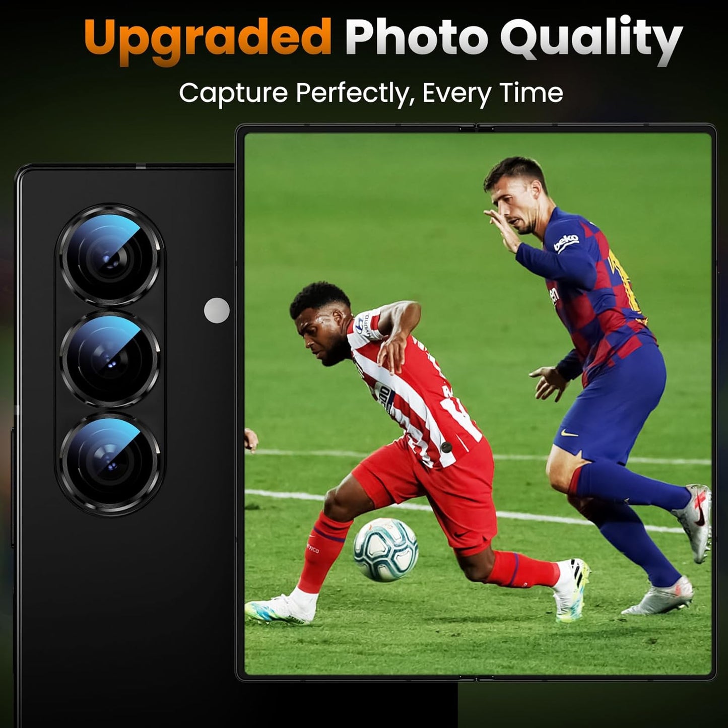 YWXTW for Samsung Galaxy Z Fold 7 Camera Lens Protector, [12X Stronger Adhesion] Individual Anti Scratch Metal Ring Tempered Glass Camera Screen Protector for Z Fold 7 Accessories 2025 (Black)