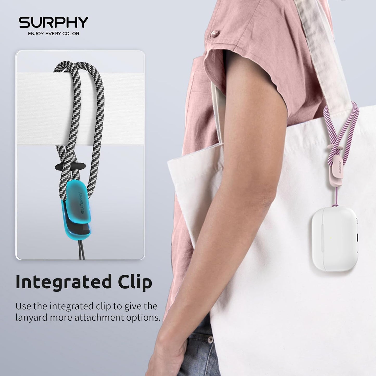 SURPHY 2 Pack Phone Lanyard for Cellphone Case, Phone Wrist Strap for Case, Cellphone Strap with 2-Color Braided, Charm Wrist Lanyard for Women and Men, Cellphone Wrist Lanyard for Women, Pink & Black