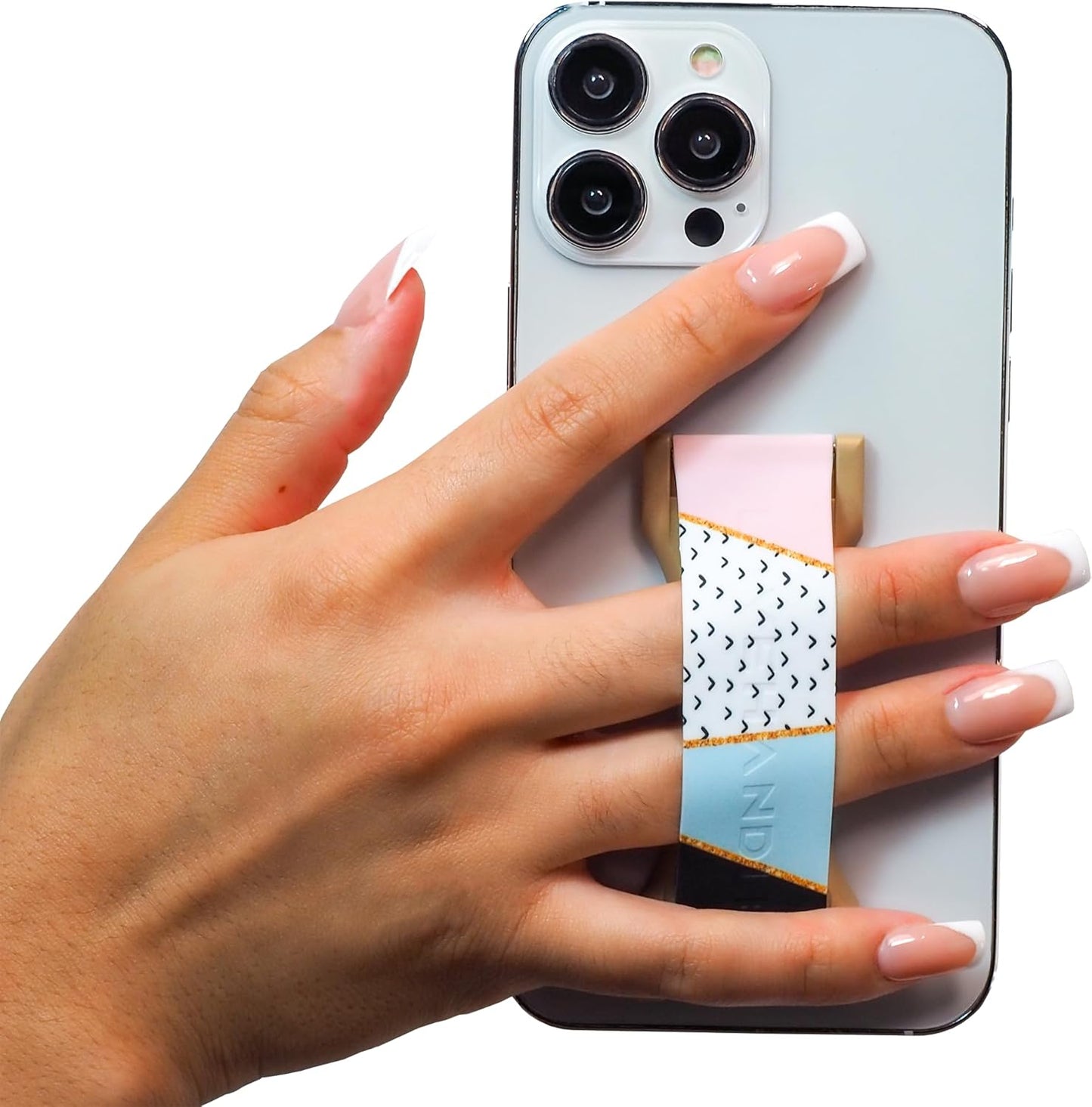 LOVEHANDLE PRO Premium Phone Grip - Silicone Phone Strap - Magnetic Phone Mount and Kickstand for Smartphone and Tablet - Kaleidoscope Silicone