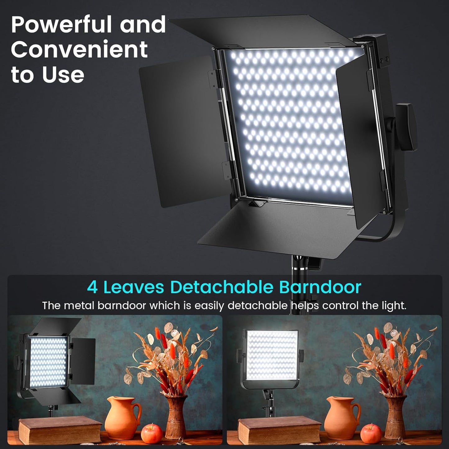 RGB Photography Lighting Kit, 50W Bi-Color Professional LED Studio Lights, 2300k~8500k Dimmable Photo Lights for Photography Filming Camera Video Recording Stage Shooting Streaming YouTube TikTok