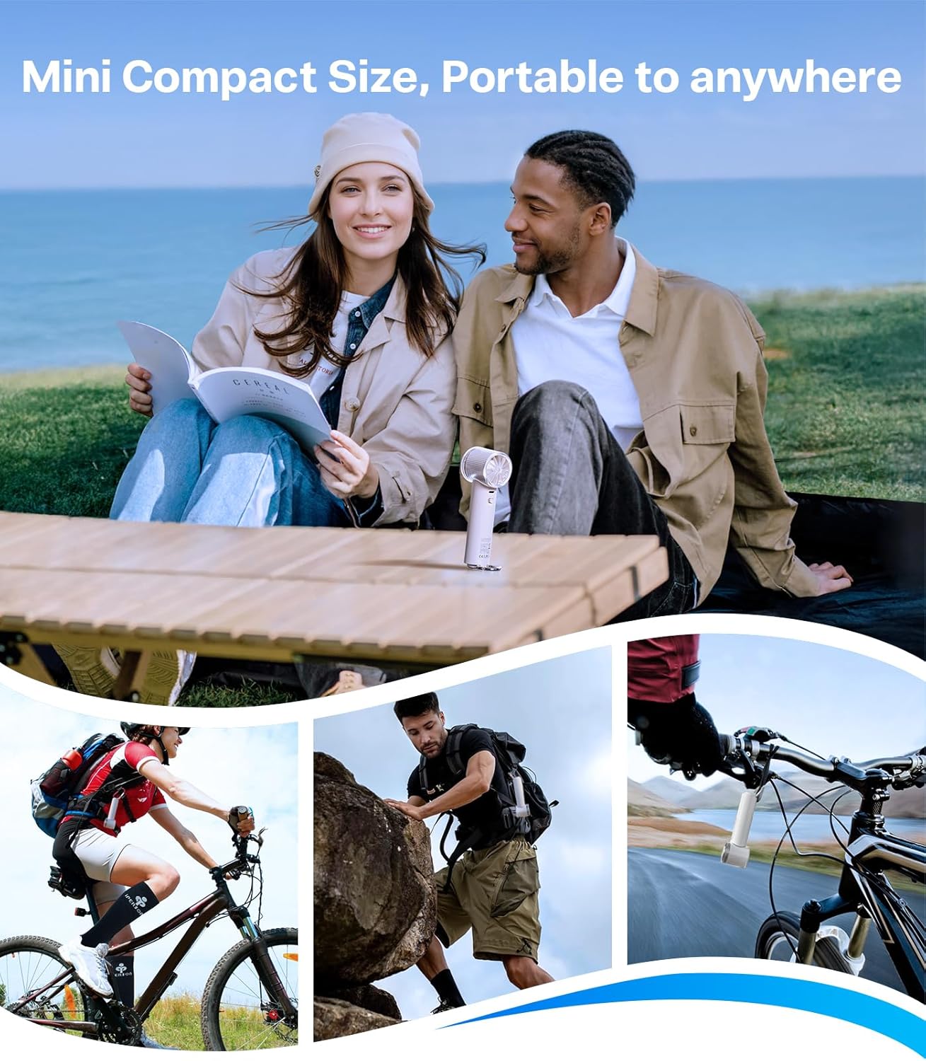 TORRAS COOLiFY iva Handheld Fan with Ice Cooler, [Chill by 50F], 0-100 Adjustable Speed, Super Mini Powerful Portable Fan 5000mAh Rechargeable, Hand Fans for Travel Essentials, Gifts for Women, Ivory