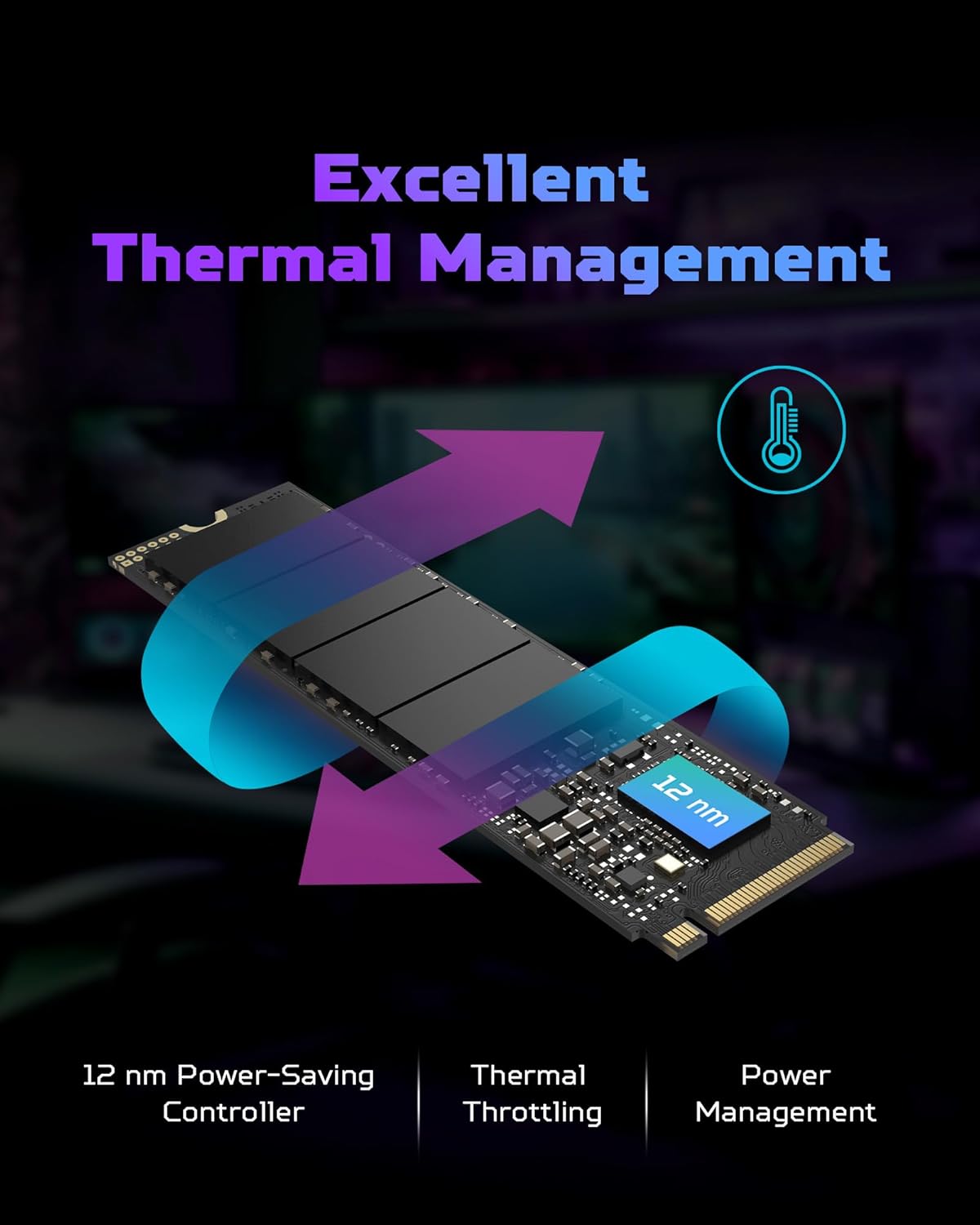 Predator GM7 2TB SSD: M.2 2280 PCIe Gen 4 x4 NVMe 2.0, Read Speed Up to 7400 MB/s, Internal PC Solid State Drive for Laptop, Desktop and PS5 - BL.9BWWR.119