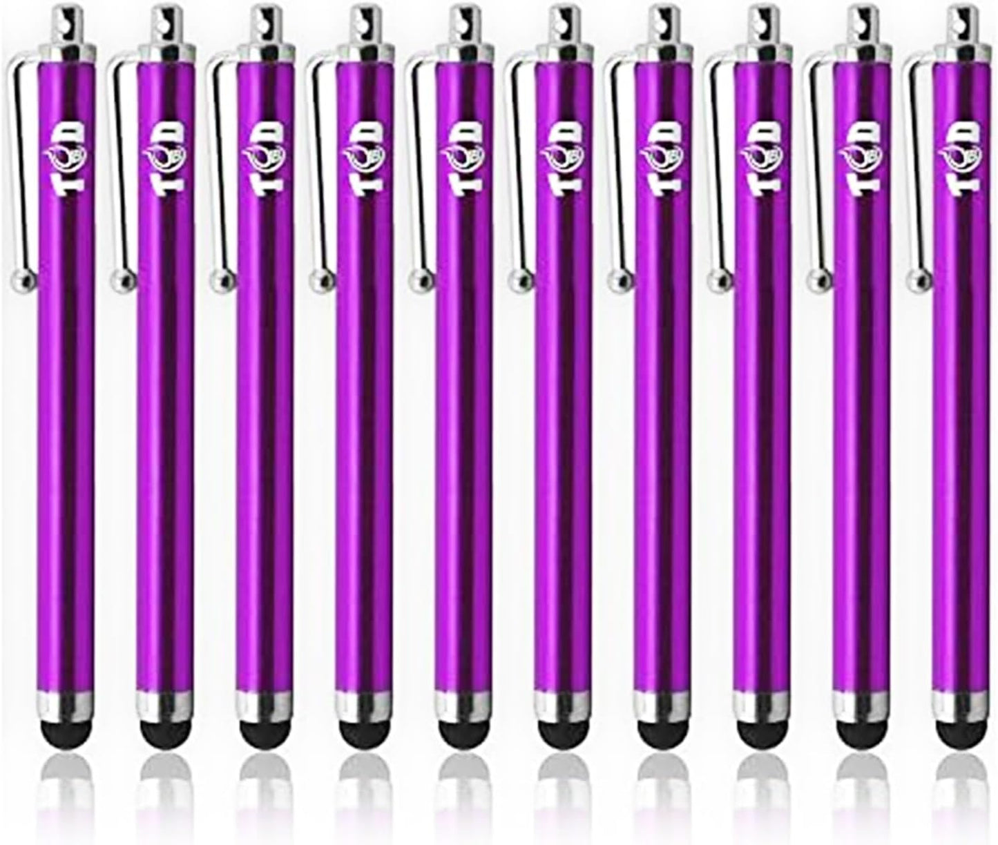TCD 10 Pack Stylus Pen for Touch Screen, Universal Capacitive Digital Stylus Pen for iPad, iPhone, Tablet, Laptop – Premium Thick Styluses for All Touchscreen Devices with Rubber Tip, Purple