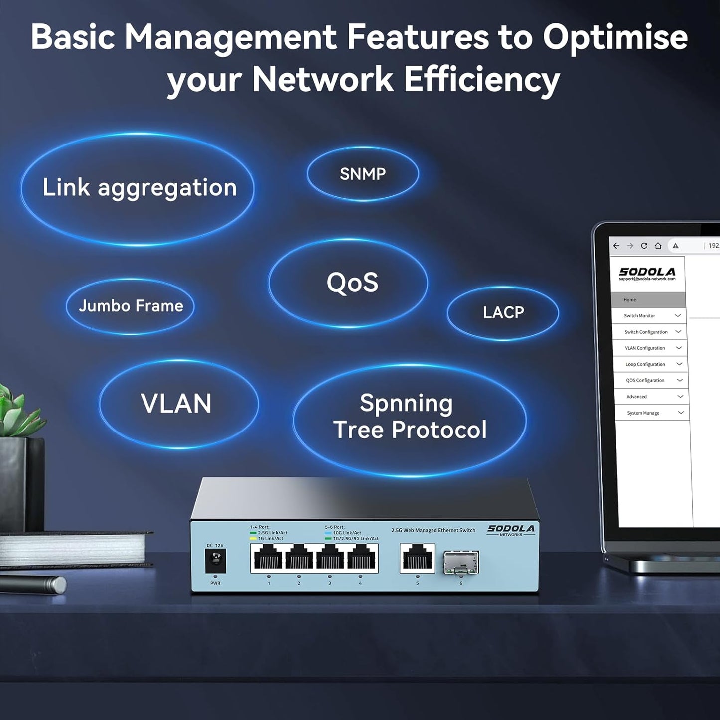 SODOLA 2.5Gb Easy Web Managed Switch