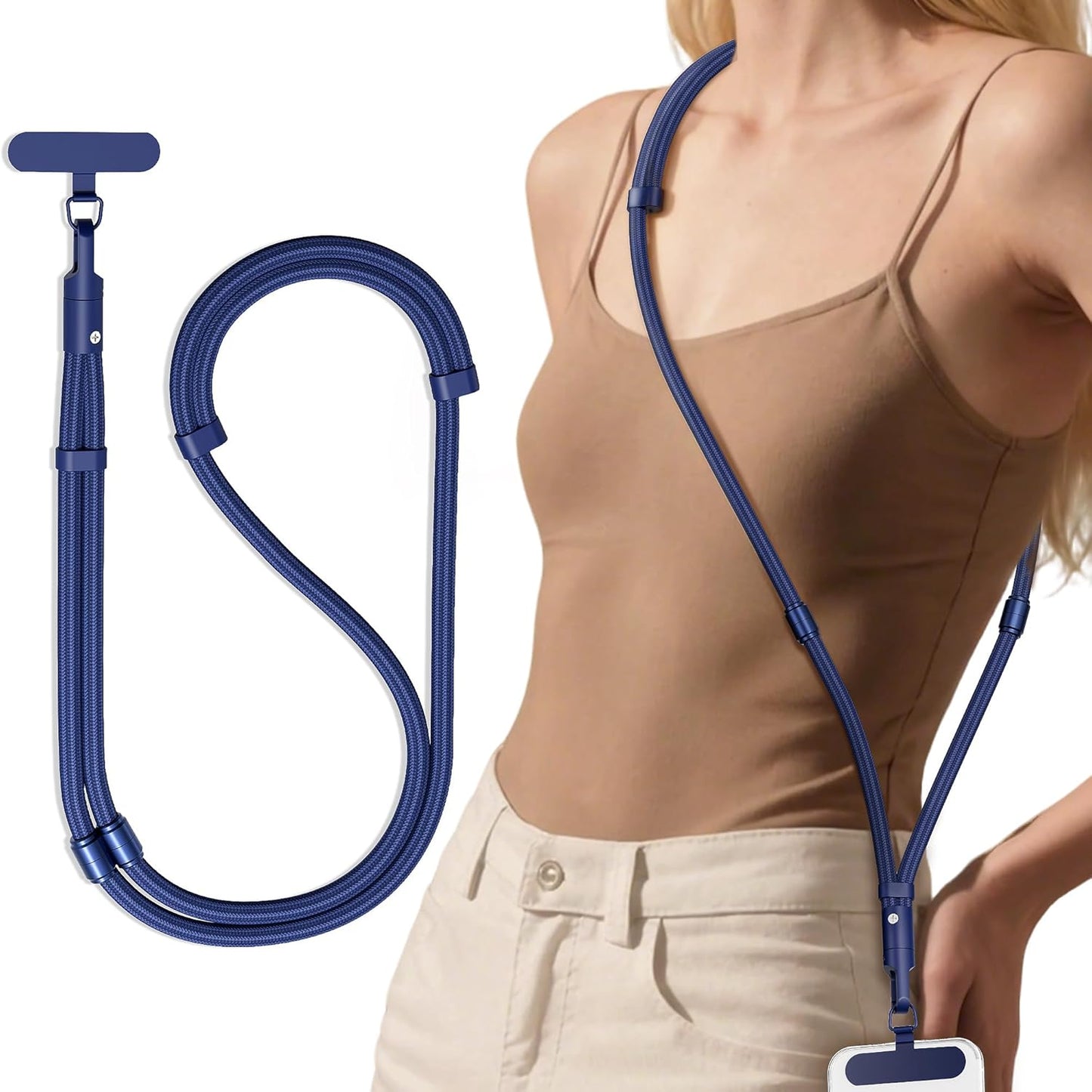 SURDOCA 3-In-1 Phone Lanyard with Tether Tab & Loop Strap, Adjustable Anti Theft Phone Strap for Crossbody, Neck, Wrist - Universal for Camera, Earphone, USB Drives, ID Badges