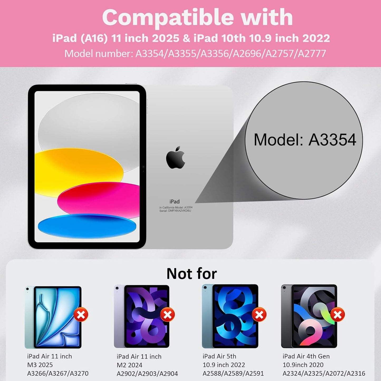 MoKo Touch Keyboard Case for iPad (A16) 11th Generation 11 inch 2025, iPad 10th Generation 10.9 inch Case with Pencil Holder, 7 Colors Backlit Multi-TrackPad Detachable Bluetooth Keyboard, Shiny Pink