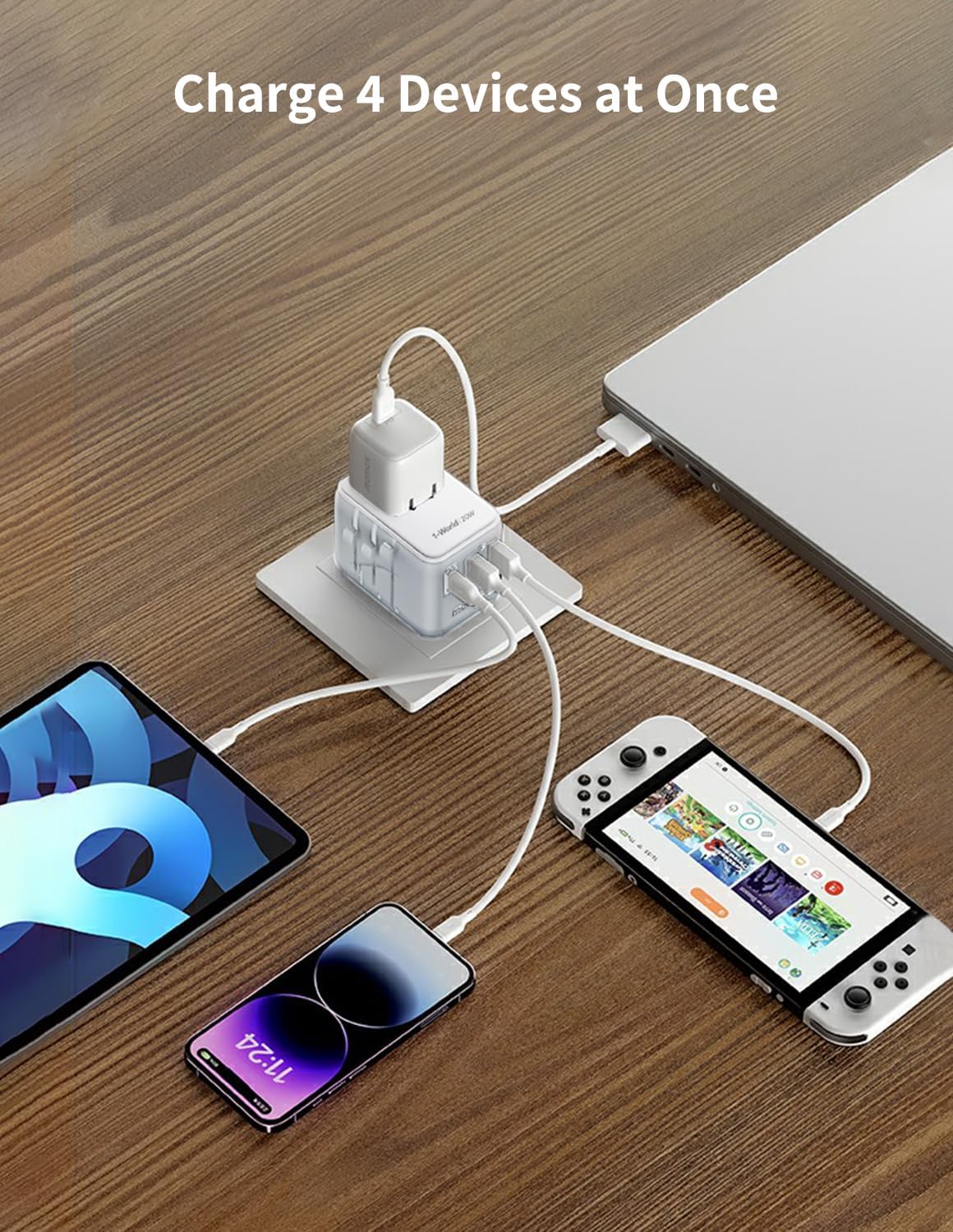 MOMAX Universal Travel Adapter, 20W+18W International Plug Adapter with 2 USB-A Quick Charging & 1 USB C PD Fast Charging,1 AC, All-in-one Wall Charger for USA EU UK AUS JP (Type C/A/G/I)