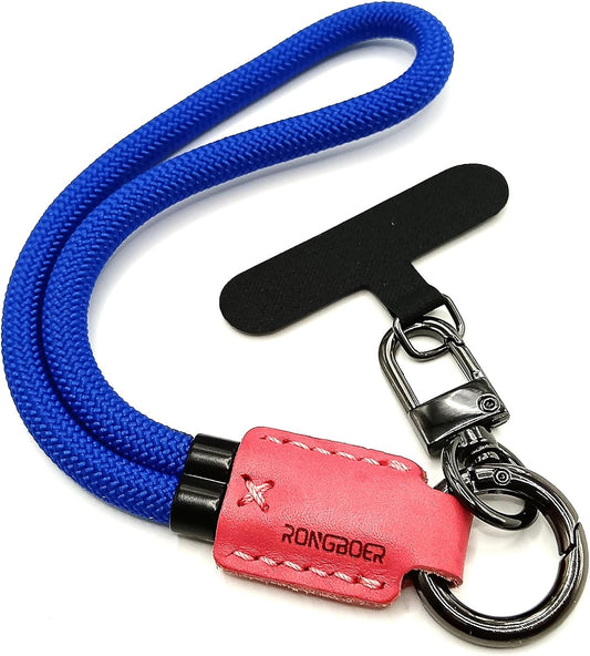 Handmade Cowhide Leather Phone Wrist Strap,Universal Adjustable Key Lanyard,Stylish Wristlet Keychains for Women&Men