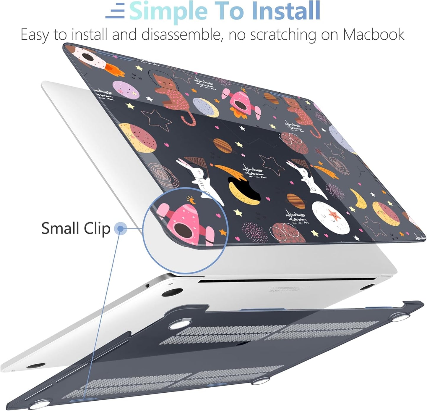 MEEgoodo Case for MacBook Pro 13 inch Case 2022 2021 2020 New A2338 M2/M1 A2251 A2289, Laptop Hard Shell with Keyboard & Camera Cover Compatible with 13 inch MacBook Pro, Space & Planet