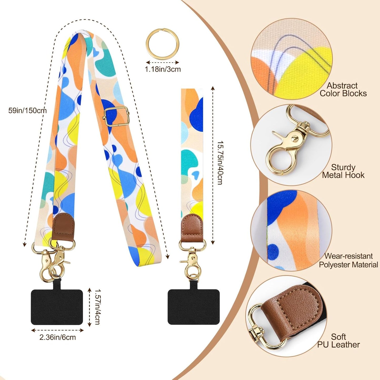 TiMOVO Phone Lanyard Crossbody Wrist Strap, Adjustable Anti-Theft Strap for Smartphone Case