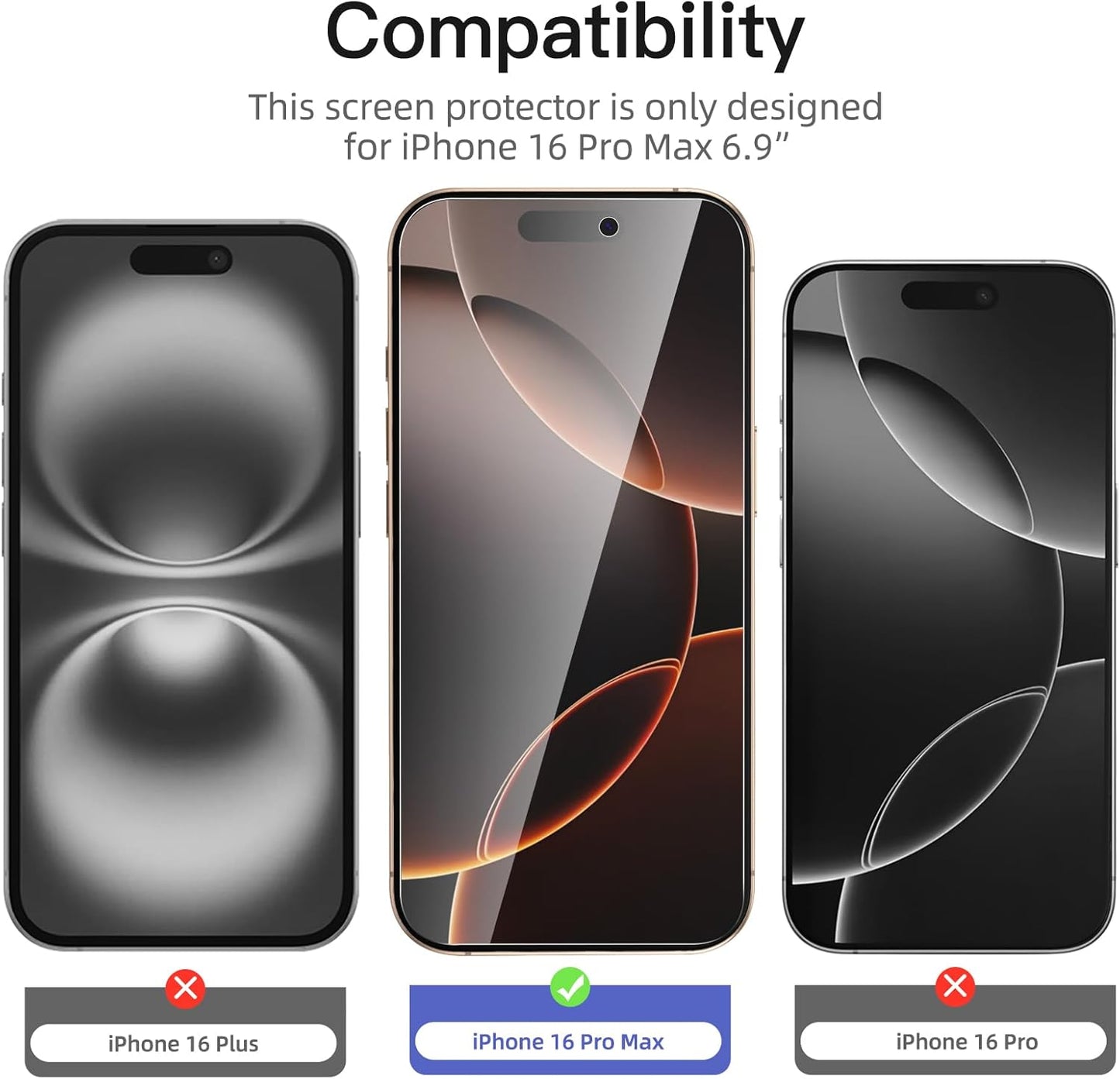 NEW'C 3 Pack Privacy for iPhone 16 Pro Max Screen Protector (6.9 inches), Anti-Spy Tempered Glass Film,Enhanced 28 Degree Privacy Angle - Easy installation tool included