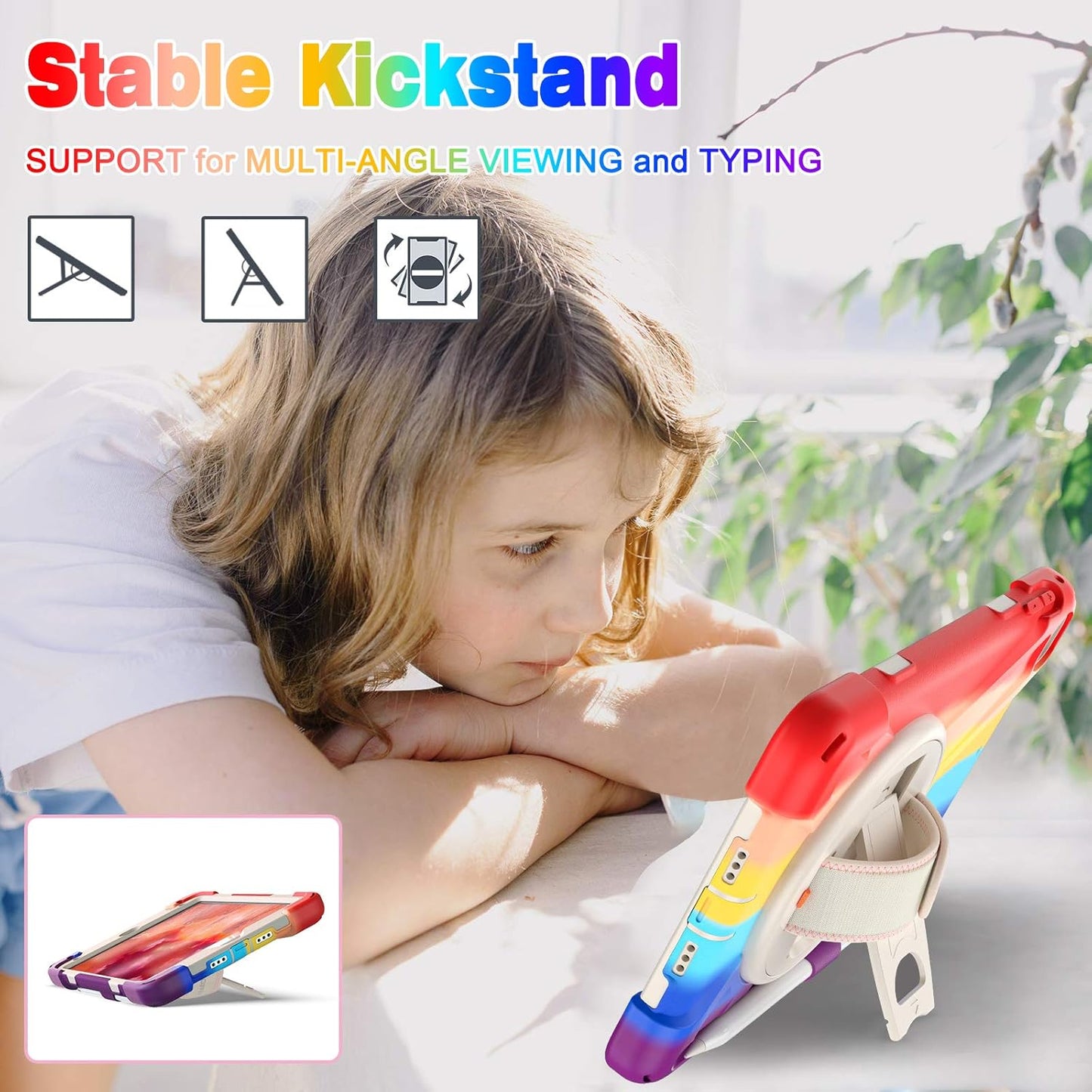 BRAECN iPad mini 5 Case,iPad mini 4 Case, Heavy Duty Shockproof Protective Rugged Case with Pencil Holder,Hand Strap,Kickstand, Shoulder Strap for iPad mini 5th/4th Generation 7.9 Inch for Kids