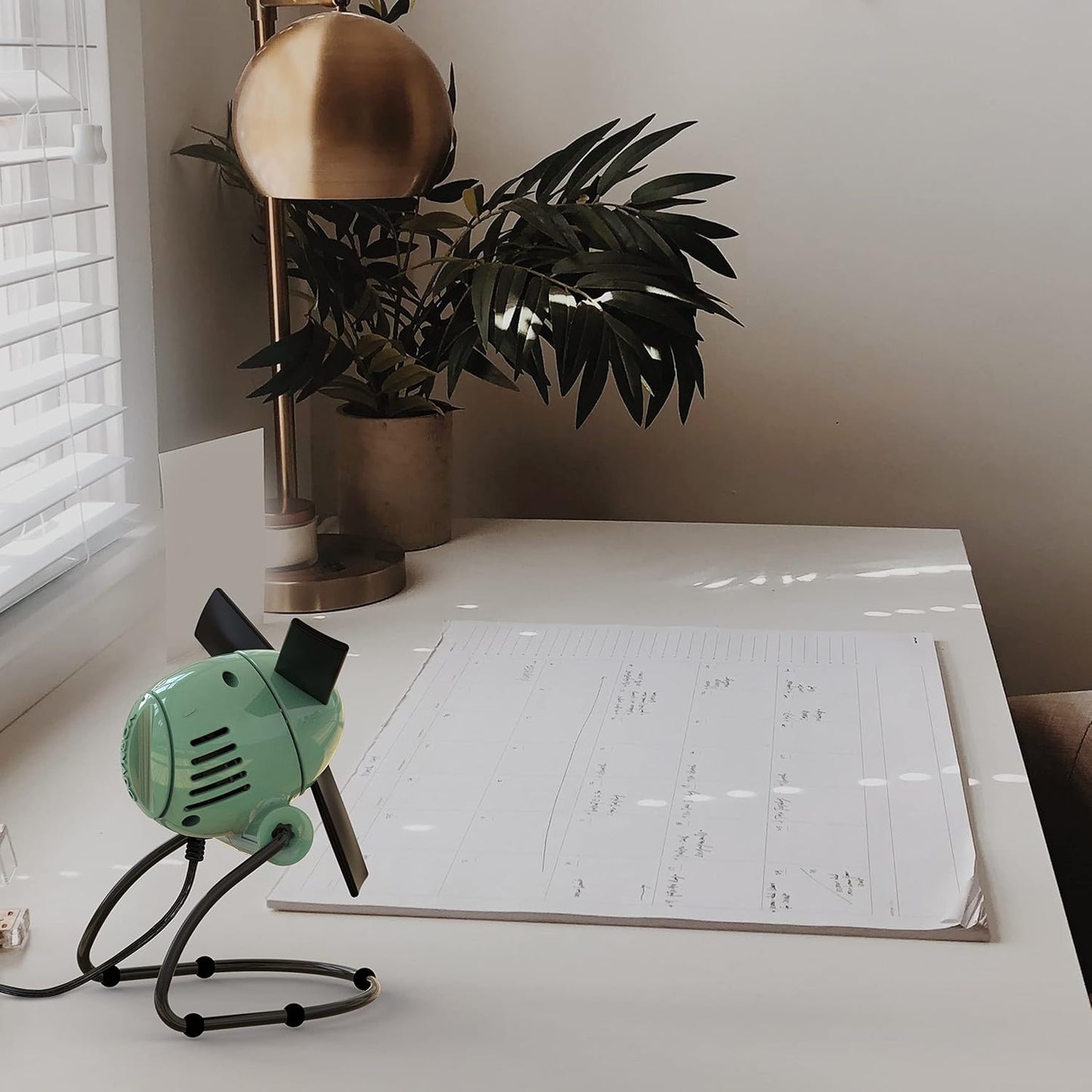 Vornado Zippi Small Personal Fan, Foldable Cooling for Desk, 2 Speed Settings, Soft Nylon Blades, Directable Airflow, Compact Design, Perfect Fan for Office and Bedroom, Multiple Color Options, Green