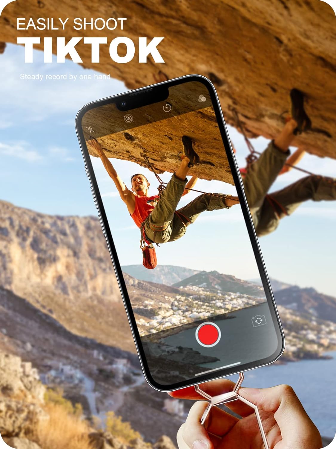 A-LuGei 𝗙𝗼𝗹𝗱𝗮𝗯𝗹𝗲 & 𝗔𝗱𝗷𝘂𝘀𝘁𝗮𝗯𝗹𝗲 Cell Phone Ring Holder Stand, Phone Kickstand for Desk, Cell Phone Holder for Hand, Ring for Back of iPhone, Metal Phone Grip for Magnetic Car Mount