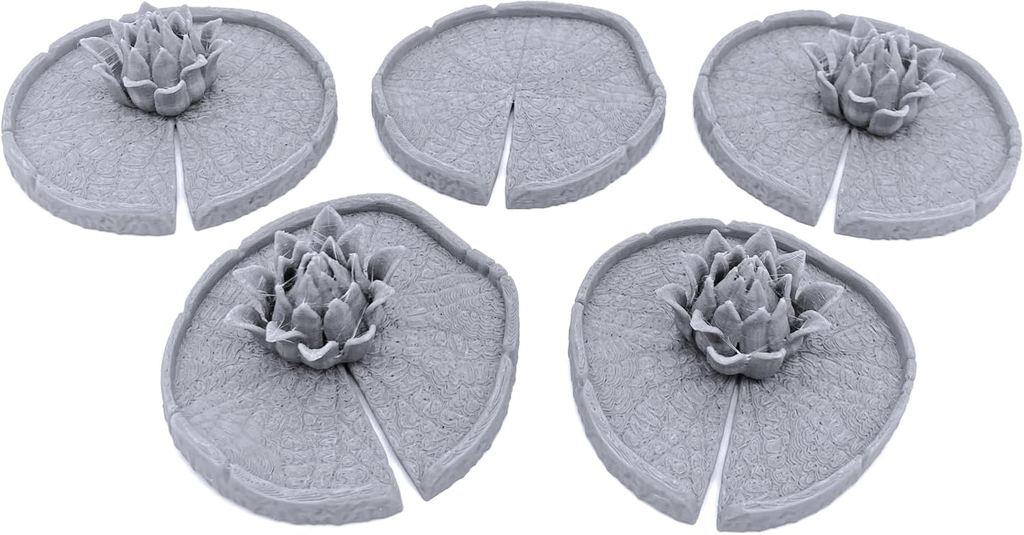 Lily Pads by Printable Scenery, 3D Printed Tabletop RPG Scenery and Wargame Terrain 28mm Miniatures