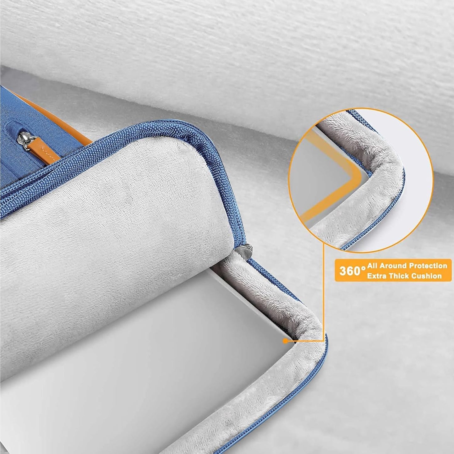 MOSISO 360 Protective Laptop Shoulder Bag,15-15.6 inch Computer Bags Compatible with MacBook Pro 16 inch, HP, Dell, Lenovo, Asus Notebook,Side Open Messenger Bag with 4 Zipper Pockets, Cadet Blue