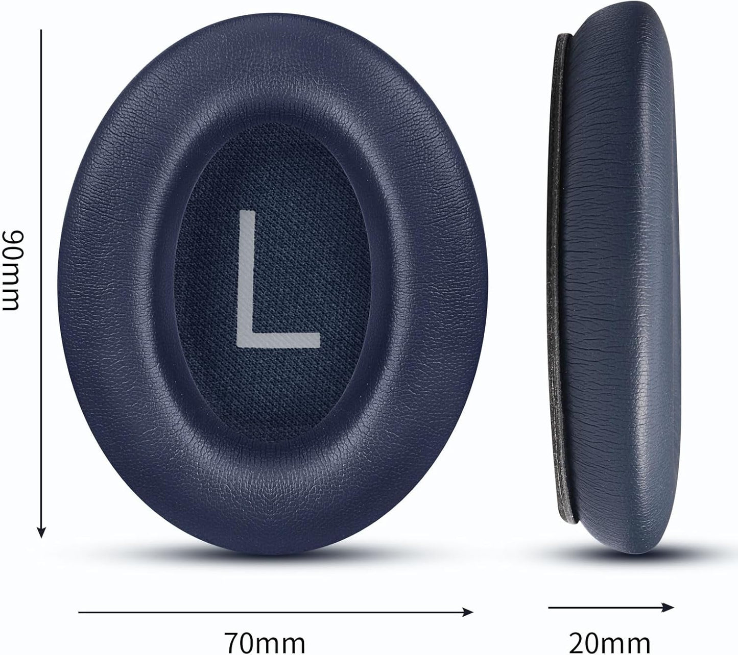 Headphones Replacement Ear Pads, Protein Leather earpad Cushions for Bose QuietComfort 45（QC45） Headphones, Softer Memory Foam - Navy Blue