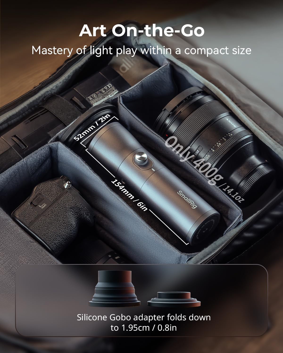 SMALLRIG RGB LED Photography Flashlight, 7500mAh Aluminum Alloy Patterned Ambient Light, 4 Color Fill Light with 20 Patterned Light Filters, Perfect for Photo, Content Creation Accessorie RF10C 4634